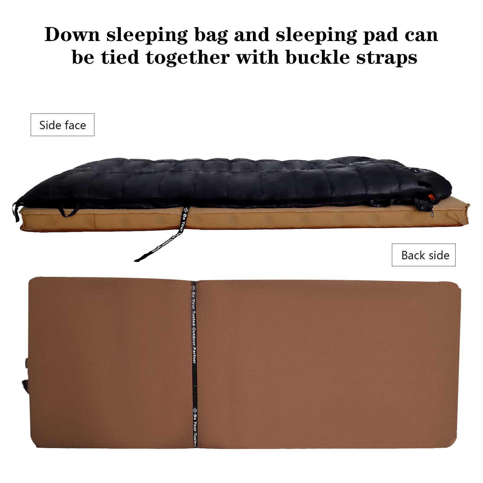 OMVMO -10°F 0°F Goose Down Sleeping Bag for Adults,800 Fill Power,Ultralight Wearable 4 Season Cold Weather Rectangle Sleeping Bag for Camping Hiking,Can be Used as a Down Blanket or Cloak - Image 6