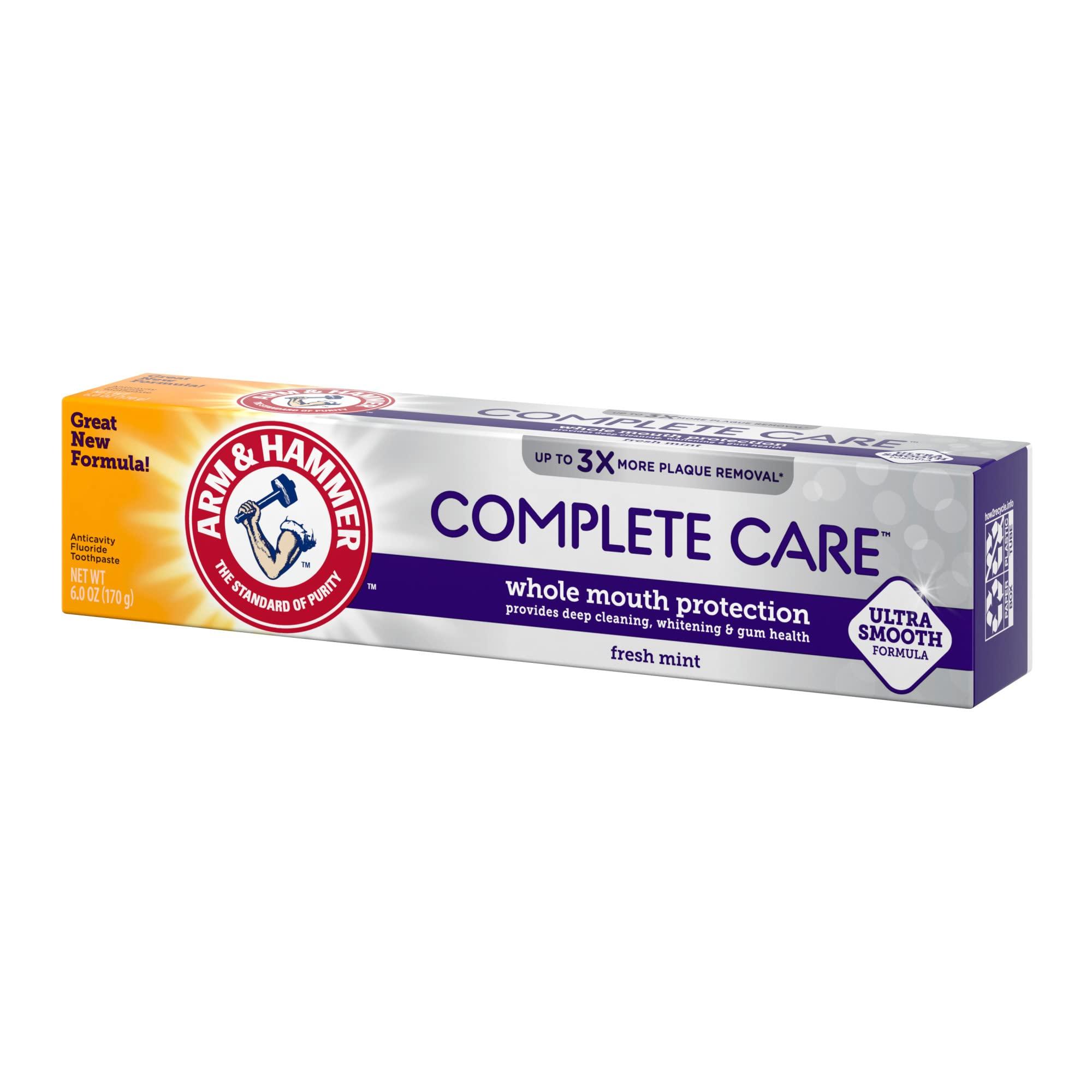 ARM & HAMMER Complete Care Toothpaste, Teeth Whitening Toothpaste, Fluoride, Whole Mouth Protection, Fresh Mint Flavor, 6.0 oz (Pack of 1) - Image 13