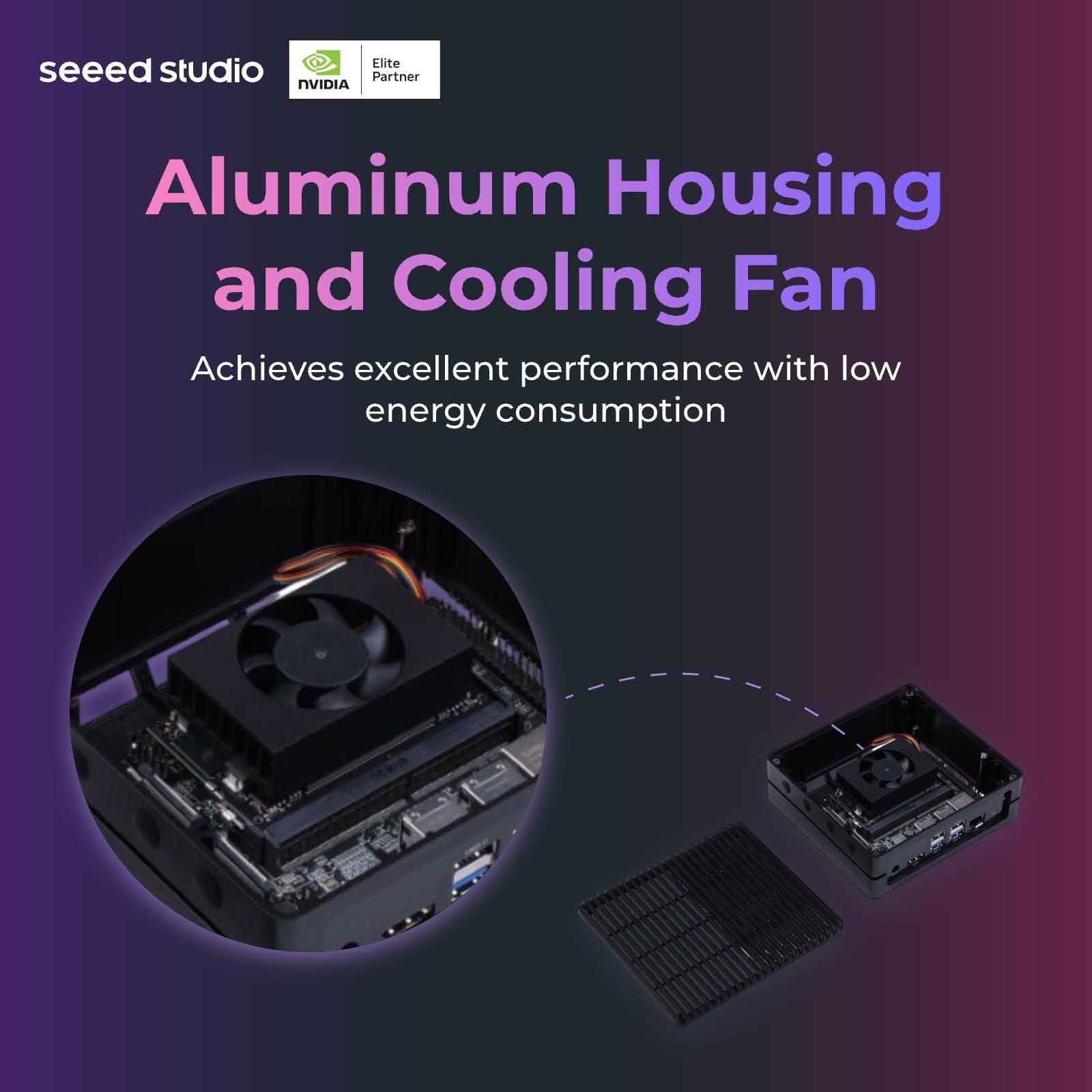 Seeed studio NVIDIA Jetson Nano Edge AI Device - reComputer J1010 Kit, Aluminium Case, Pre-Installed Jetpack System. Mini PC with 0.5 TFLOPs (FP16), Power Supply NOT Included - Image 7