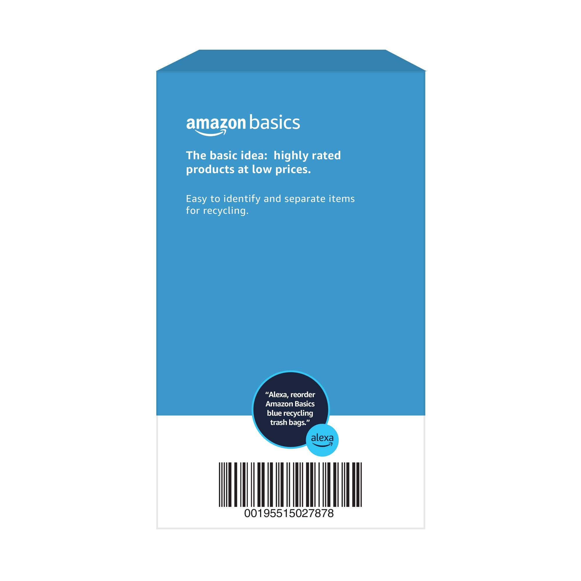 Amazon Basics Blue Recycling Trash Bags, Unscented, 13 Gallon, 60 count, Pack of 1 - Image 5