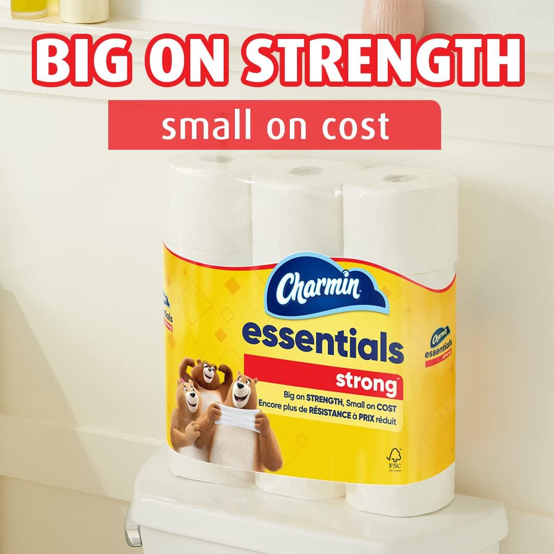 Charmin Essentials Strong Toilet Paper, 9 Mega Rolls = 36 Regular Rolls - Image 2