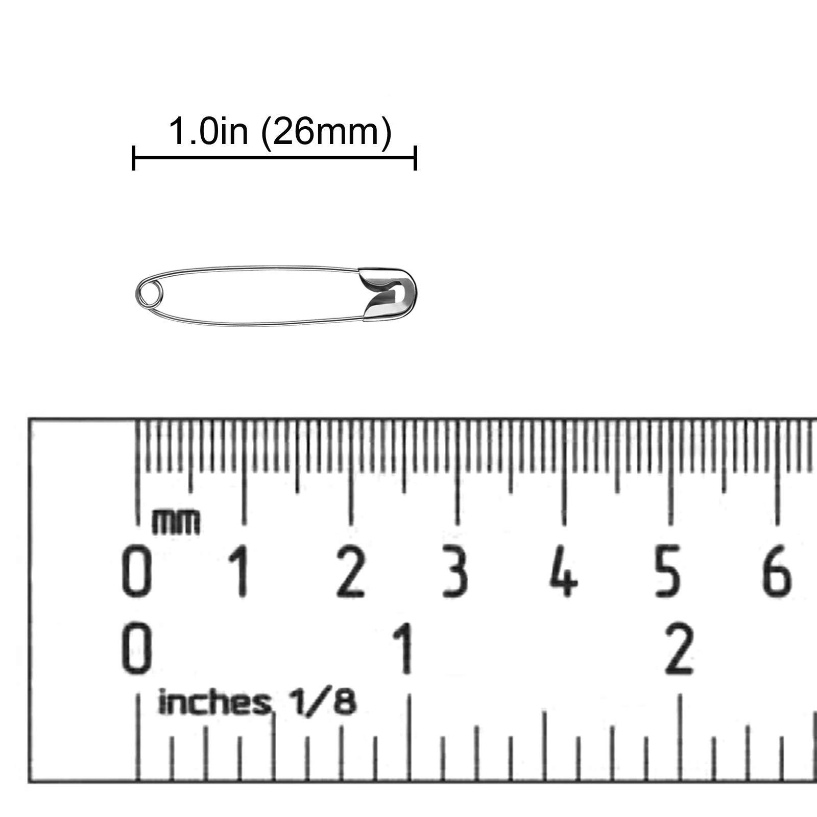 A+DAY Small Safety Pins 1.0 Inch (26mm), Size 0 Safety Pin 600-Count, Nickel Finish(600) - Image 2