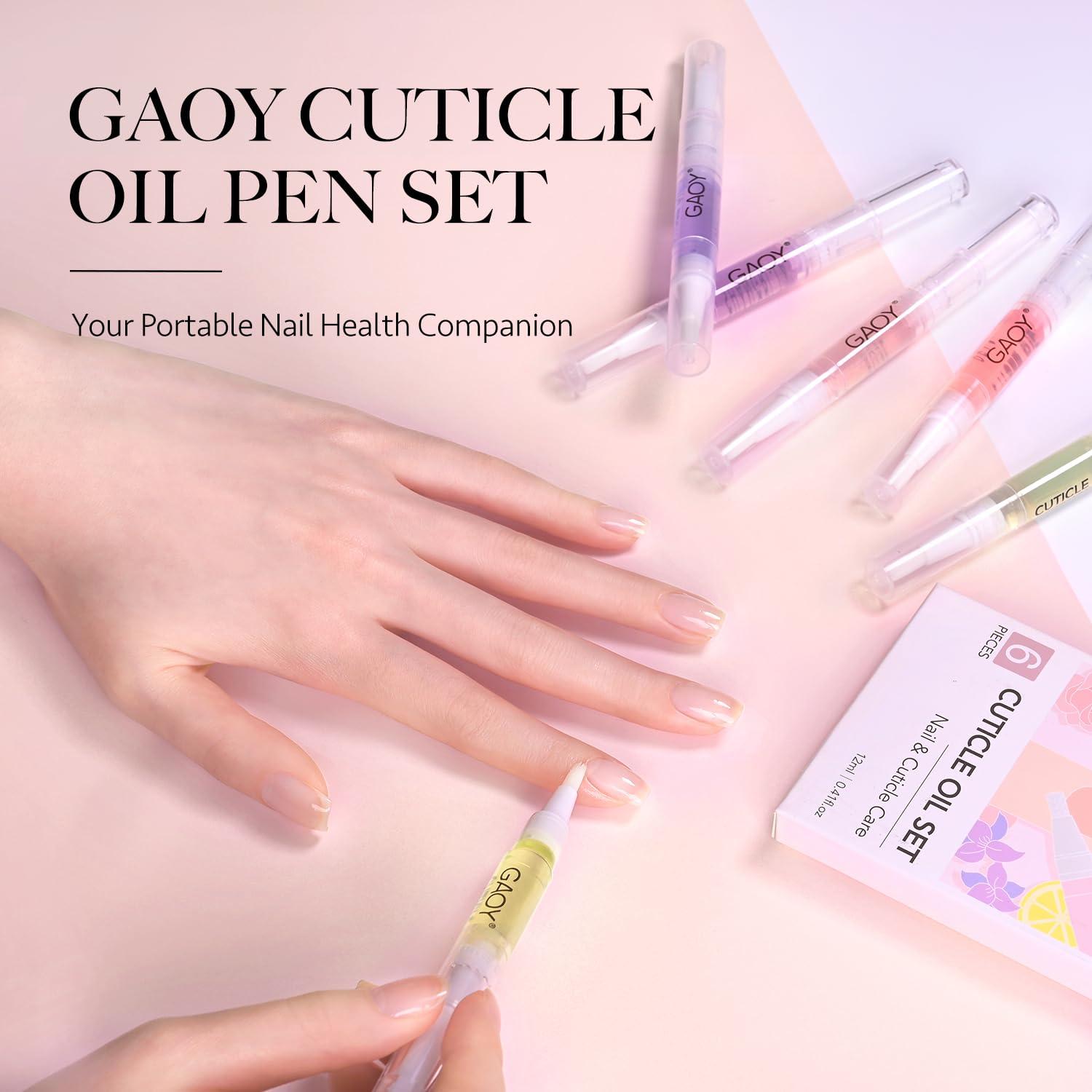 GAOY Cuticle Oil Pen Set, 6Pcs Manicure & Pedicure Accessories with Vitamin E for Nourished and Revitalized Nails, Professional Nail Growth Treatment & Repair Kit - Image 5