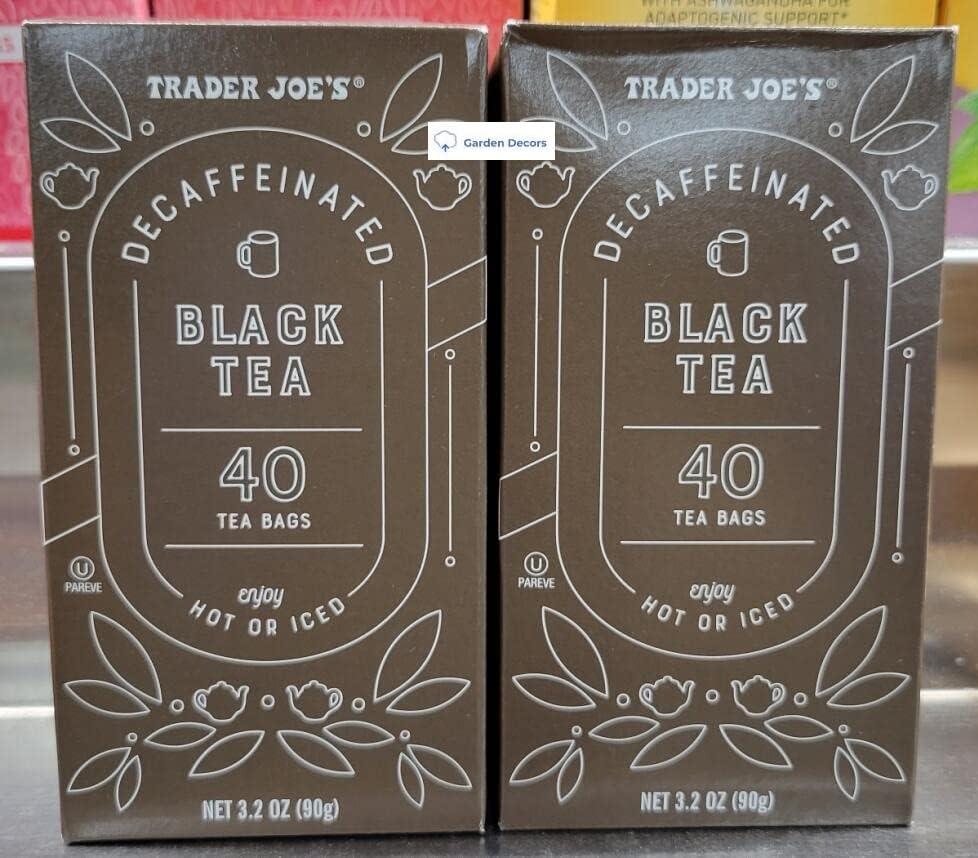 Trader Joe's Decaffeinated Black Tea 40 Tea Bags 3.2oz 90g (Two Boxes) - Image 1