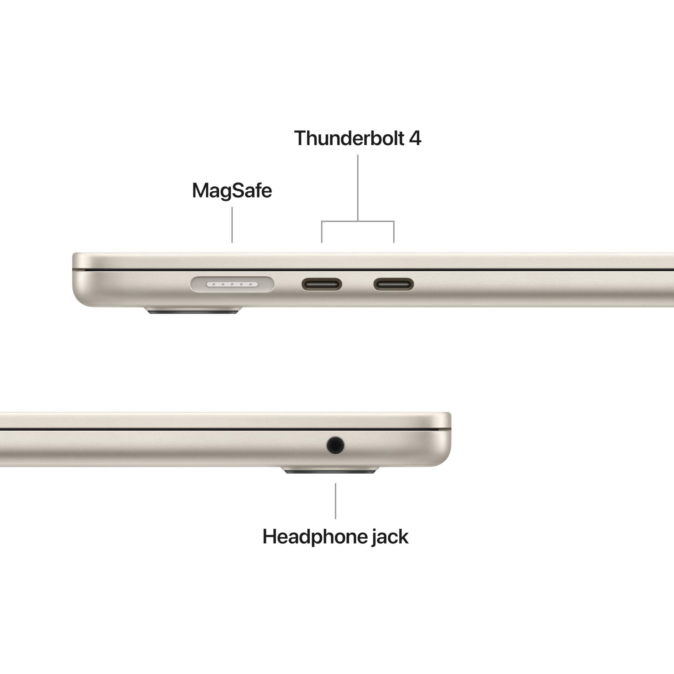 Apple 2025 MacBook Air 15-inch Laptop with M4 chip: Built for Apple Intelligence, 15.3-inch Liquid Retina Display, 16GB Unified Memory, 256GB SSD Storage, 12MP Center Stage Camera, Touch ID; Starlight - Image 6