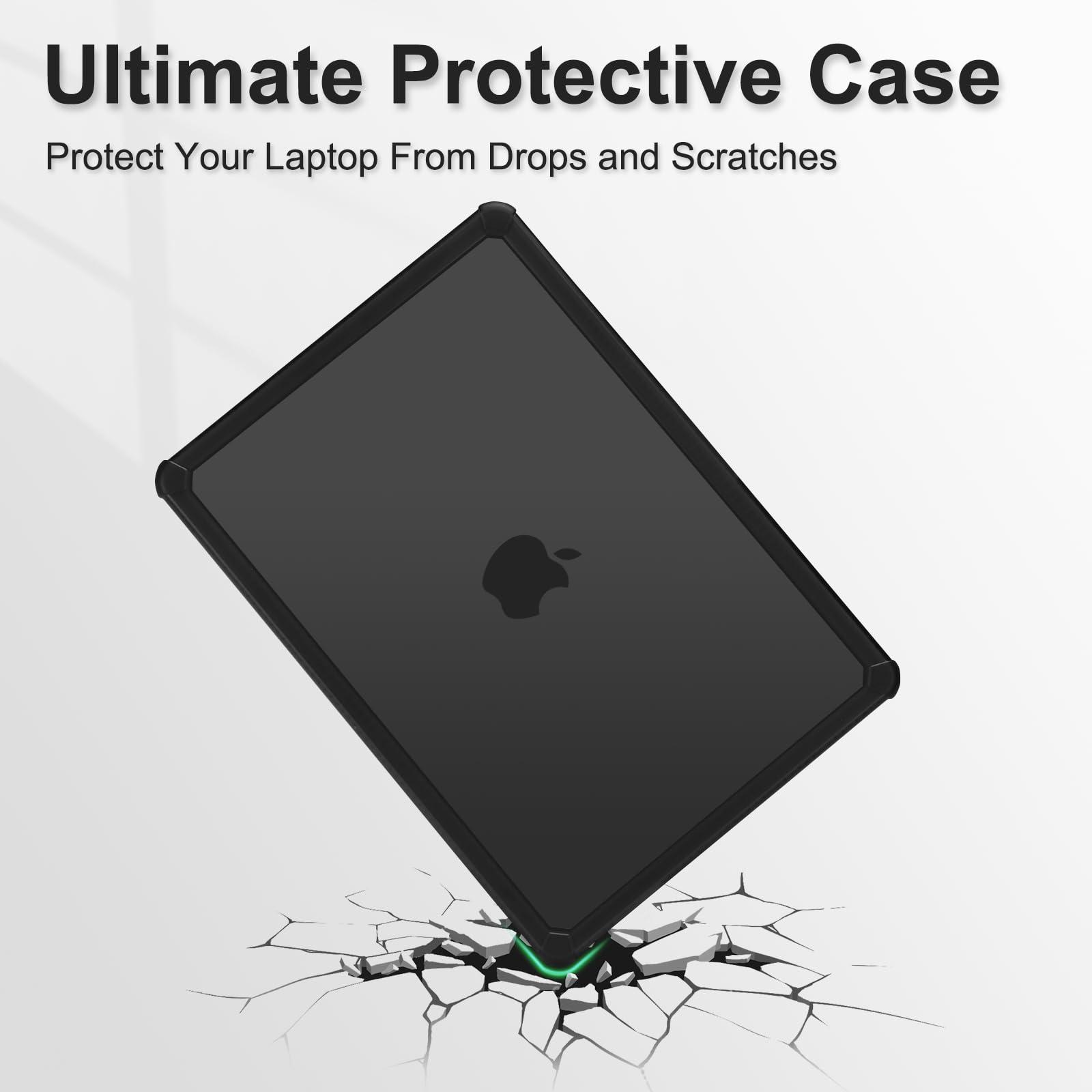 MOSISO Compatible with MacBook Pro 14 inch Case 2025-2021 M4 M3 M2 M1 A3112 A3185 A3401 A2918 A2992 A2779 A2442, Anti-Cracking Heavy Duty TPU Bumper Hard Case&Keyboard Skin&Screen Film, Black - Image 3