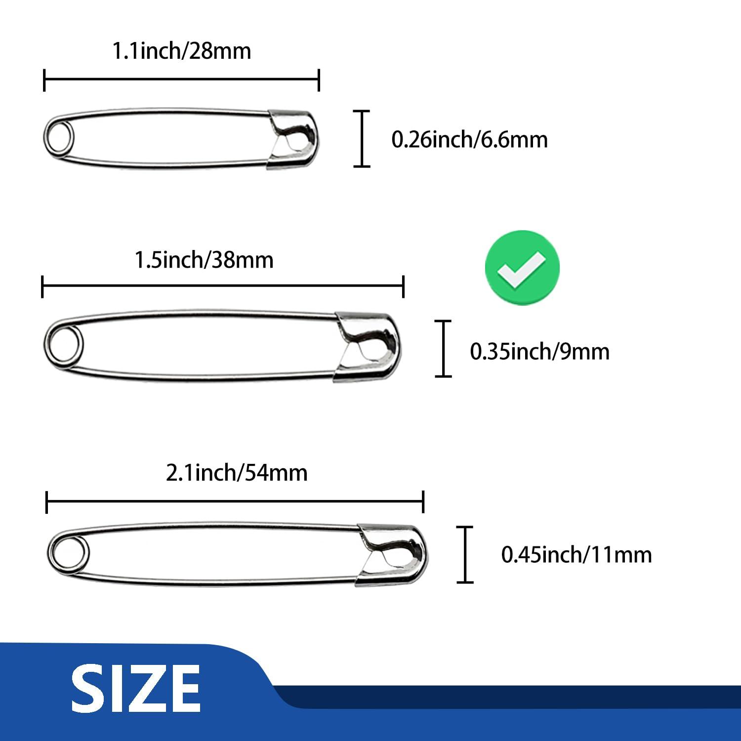 500 Pcs ZIPCCI 1.5 inch Safety Pins,Small Safety Pins for Home Office Use DIY Crafts Jewelry Making - Image 3