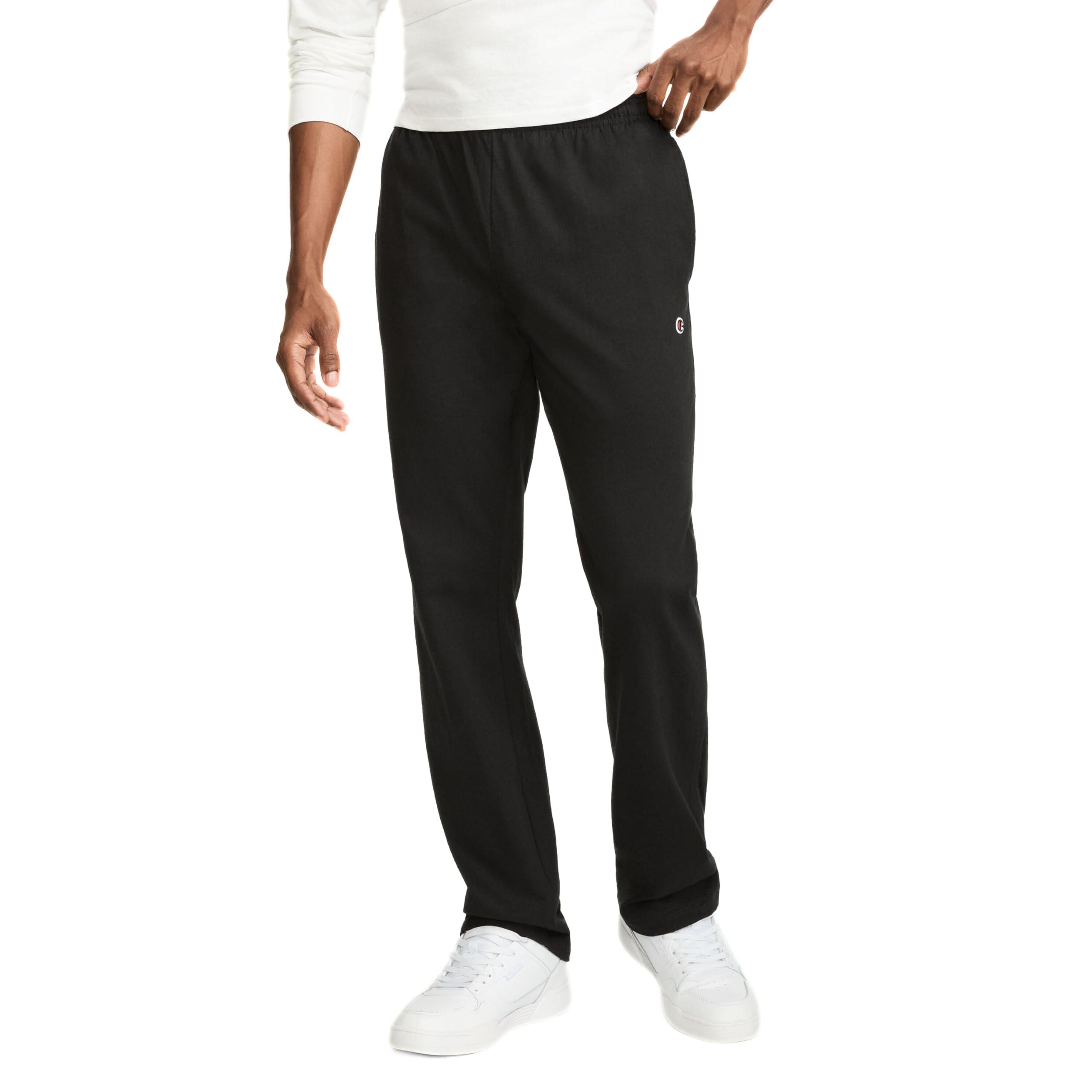 Champion mens Pants, Everyday Cotton, Lightweight Open-hem Lounge Pants for Men (Reg. Or Big & Tall)Track Pants