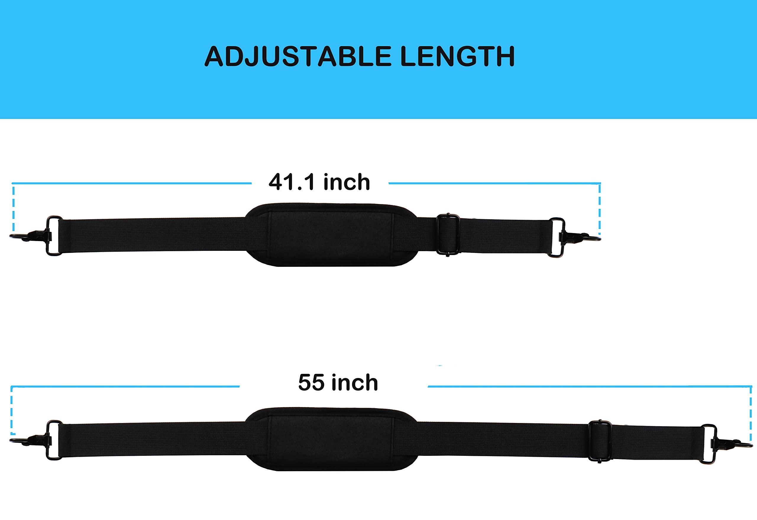 Universal Replacement Laptop Shoulder Strap, Durable 55" Adjustable Comfortable Belt with Metal Hooks for Briefcase, Computer Messenger Bag, Laptop Case Luggage/Duffel/Camera, (Black) - Image 6