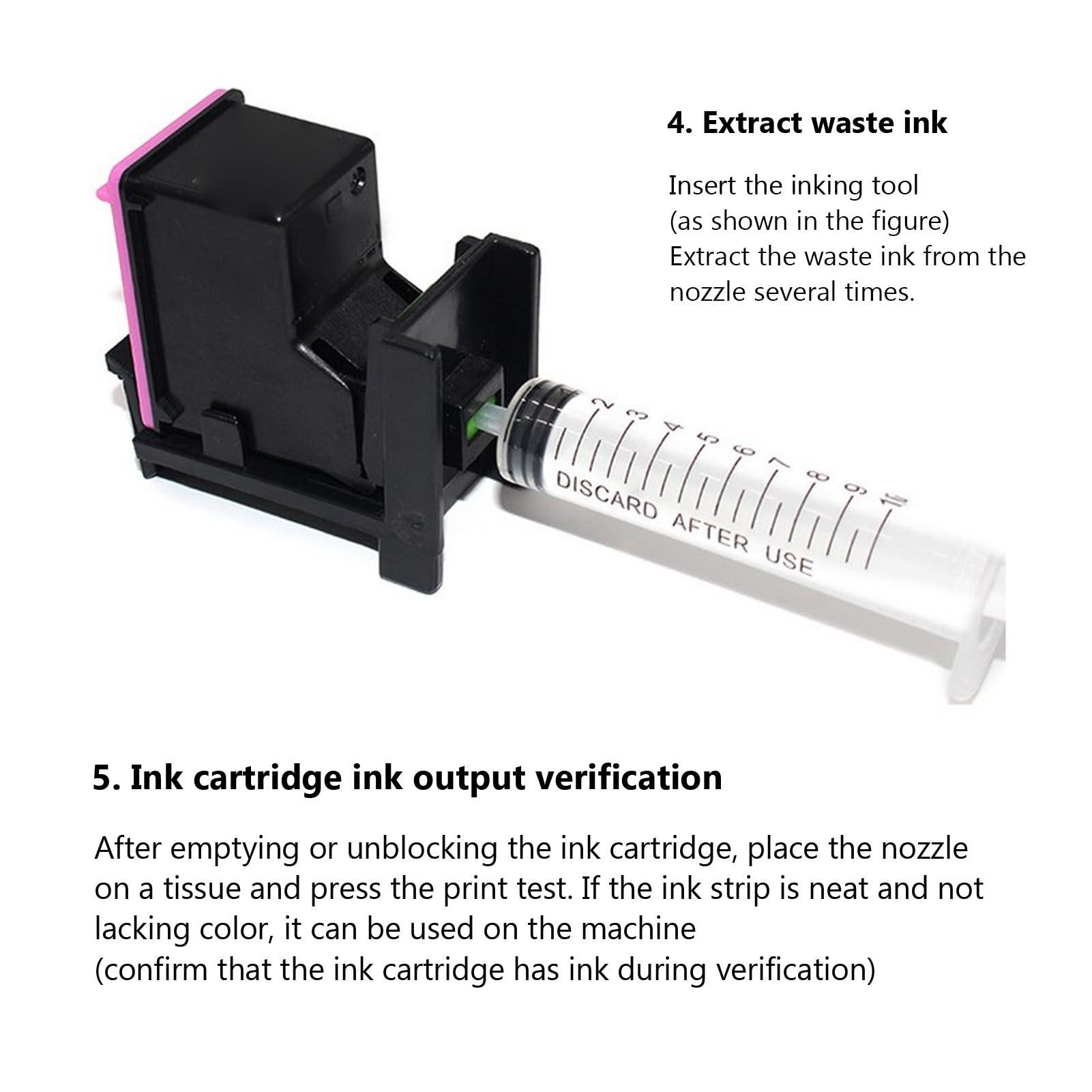 Ink Refill Clip, Ink Refill Tools, ABS PP Portable Ink Suction Holder Clip with Syringe for Hp Inkjet Ink s 745 746 47 57 705 706 810 811 210 211 - Image 7