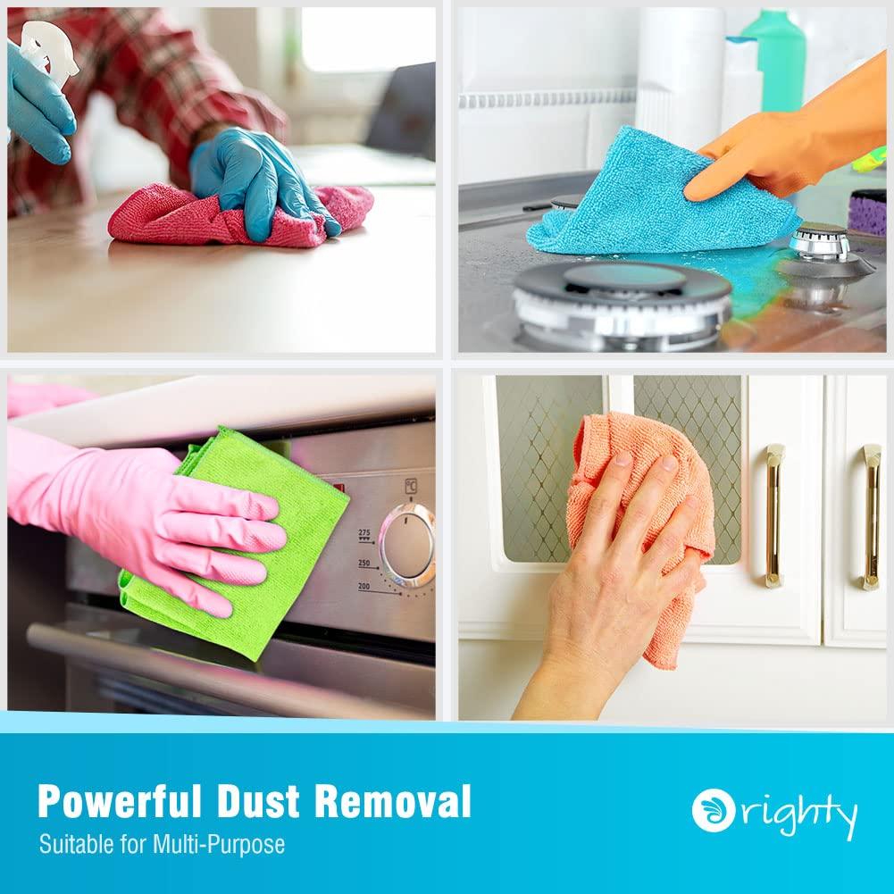 Orighty Microfiber Cleaning Cloth Pack of 12, Highly Absorbent Cleaning Supplies, Lint Free Cloths for Multiple-use, Powerful Dust Removal Clean Rags for House, Kitchen, Car Care(12x12 inch) - Image 4