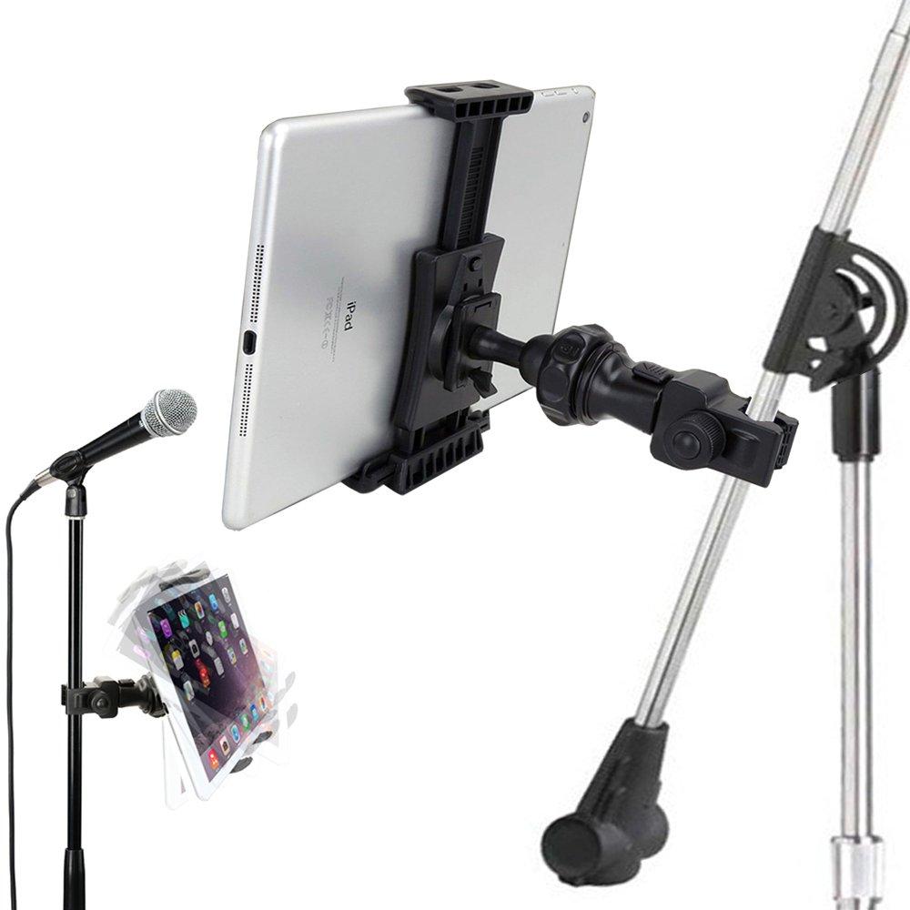 Accessory Basics QuickLock Microphone Music Mic Stand Pole bar Mount for Apple ipad Pro Air Mini Galaxy Tab S24 S23 iPhone 15 16 Pro MAX Plus *use with All 7-12 Tablet & Smartphones