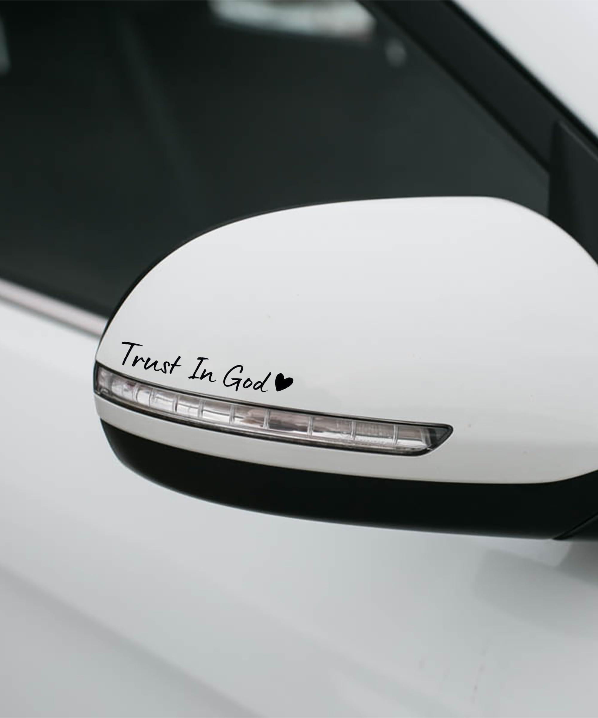 SCUARI 4PCS Car Stickers,Cars Decals,Car Accessories Trust in God Rearview Mirror Sticker,Auto Stickers and Decals,Auto Decals for Women,Trust in God Mirror Decoration,Fits Most Vehicles (Black) - Image 6