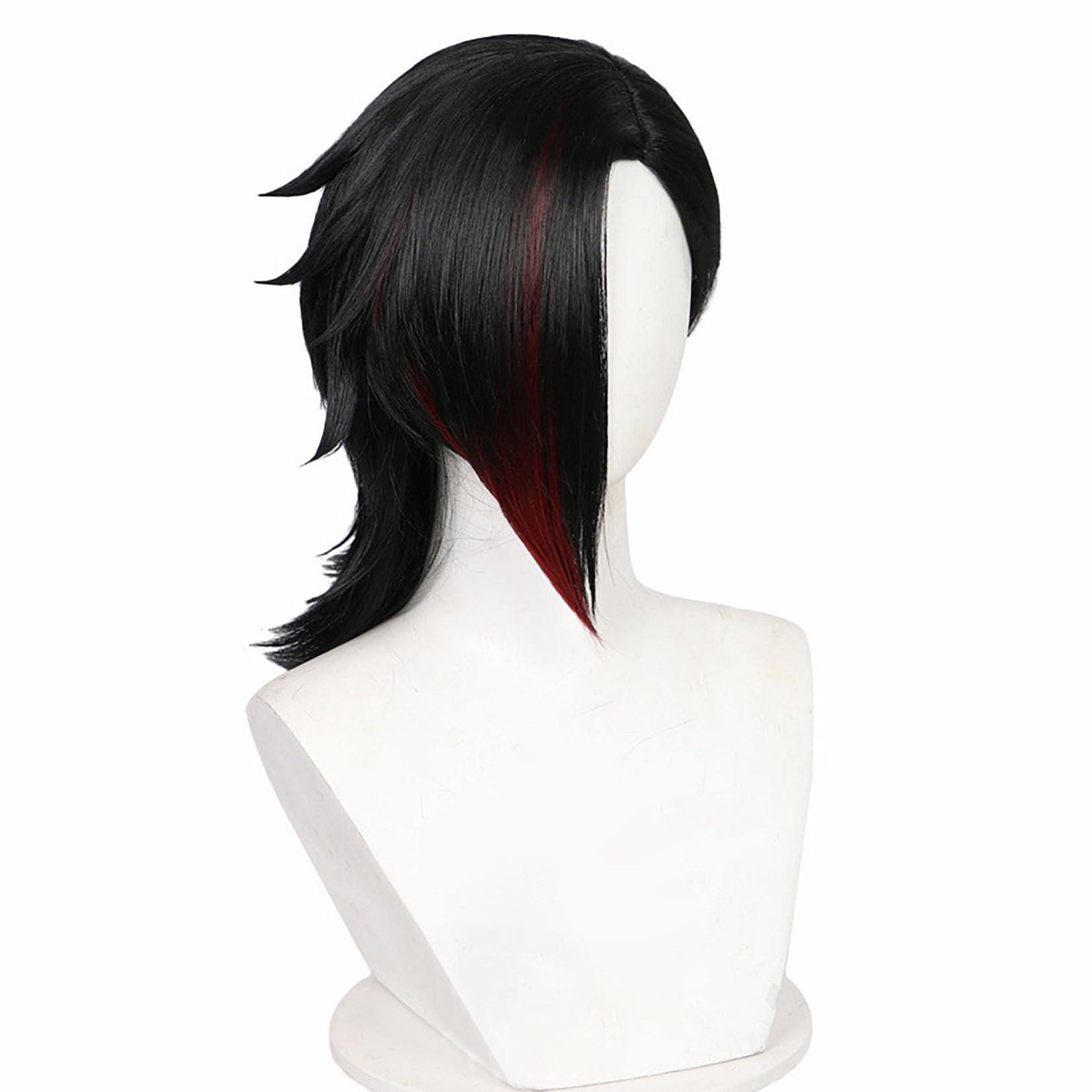 XiongXiongLe Vi Wig Cosplay Women Costume Anime Arcane‌ The Piltover Enforcer Black Mixed Red Short Straight Hairs Wigs for Adult Cos Party Halloween Christmas Comic(Violet) - Image 3