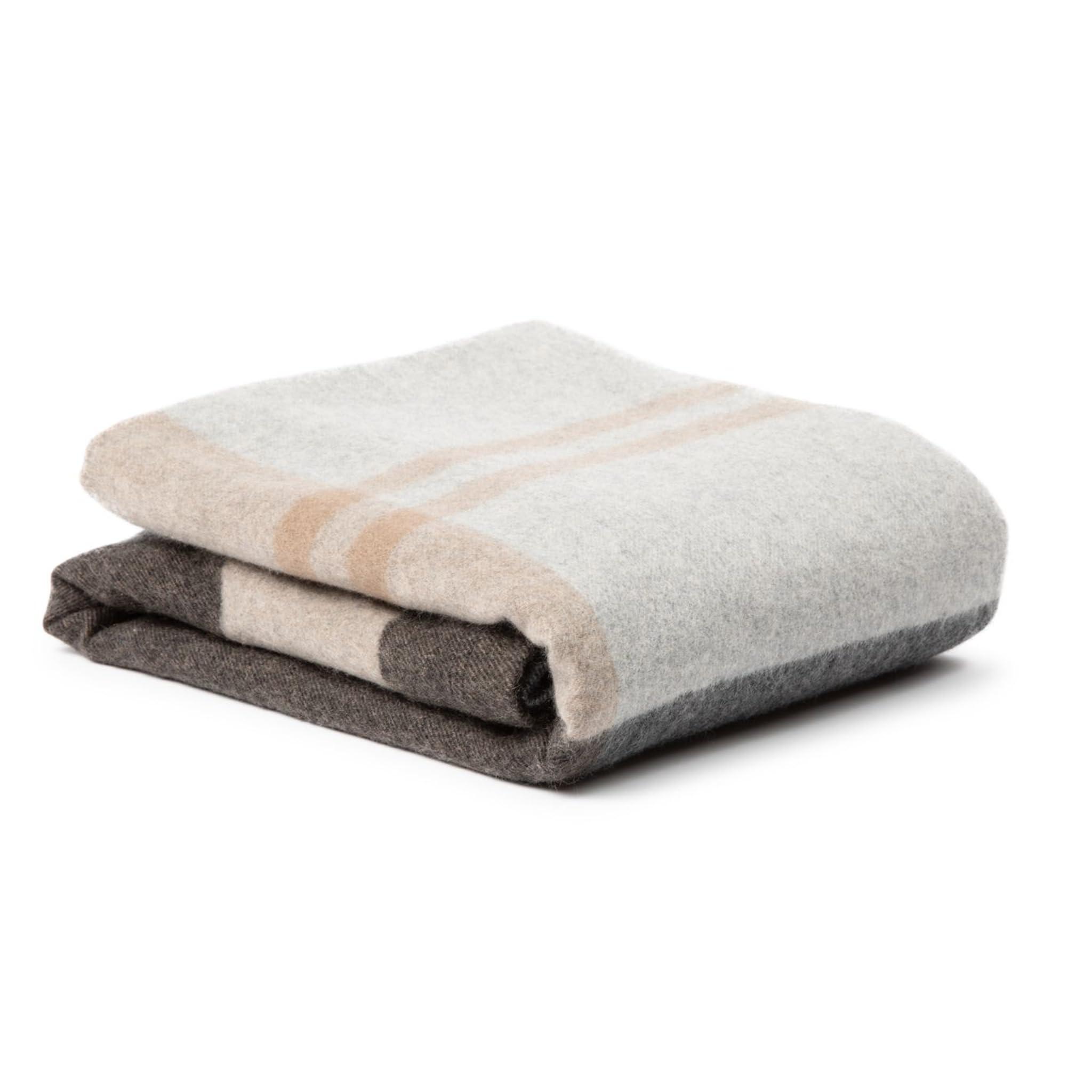 Jet&Bo 100% Pure Cashmere Throw Blanket Ultra Soft Woven Accent Blanket for Couch, Sofa & Bed Large 73”x53” Gray, Black, Beige Stripe Pattern - Image 5
