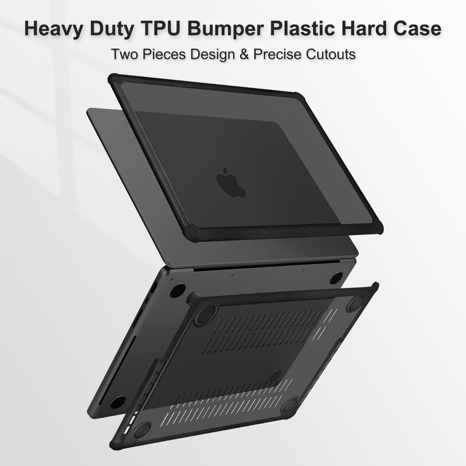 MOSISO Compatible with MacBook Pro 14 inch Case 2025-2021 M4 M3 M2 M1 A3112 A3185 A3401 A2918 A2992 A2779 A2442, Anti-Cracking Heavy Duty TPU Bumper Hard Case&Keyboard Skin&Screen Film, Black - Image 5