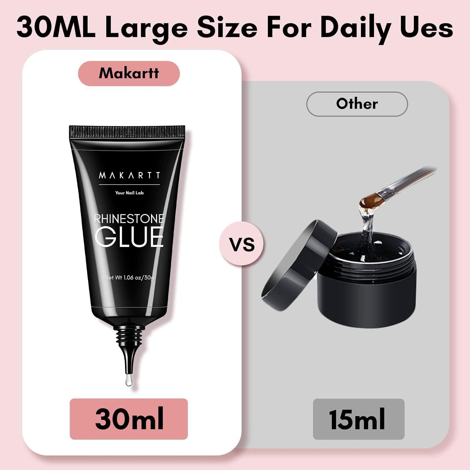 Makartt Nail Rhinestone Glue for Nails: Super Strong Gel Nail Glue for Decorations Nail Charm 3D Nails Bling Gel for Nail Gem Nail Art Jewel Diamonds 30ML Cured Need Beauty - Image 5