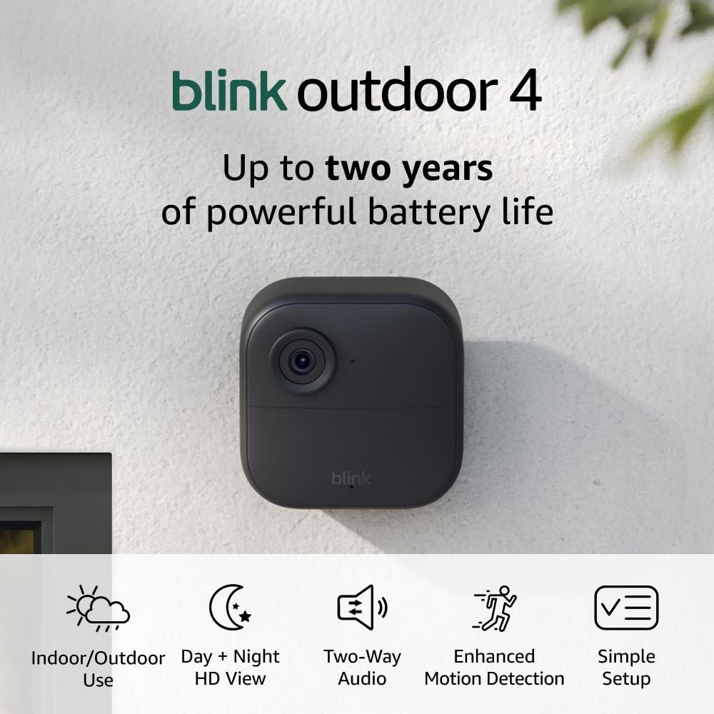 Blink Outdoor 4 (newest model), Wireless smart security camera, two-year battery, 1080p HD day and infrared night live view, two-way talk – 5 camera system - Image 7