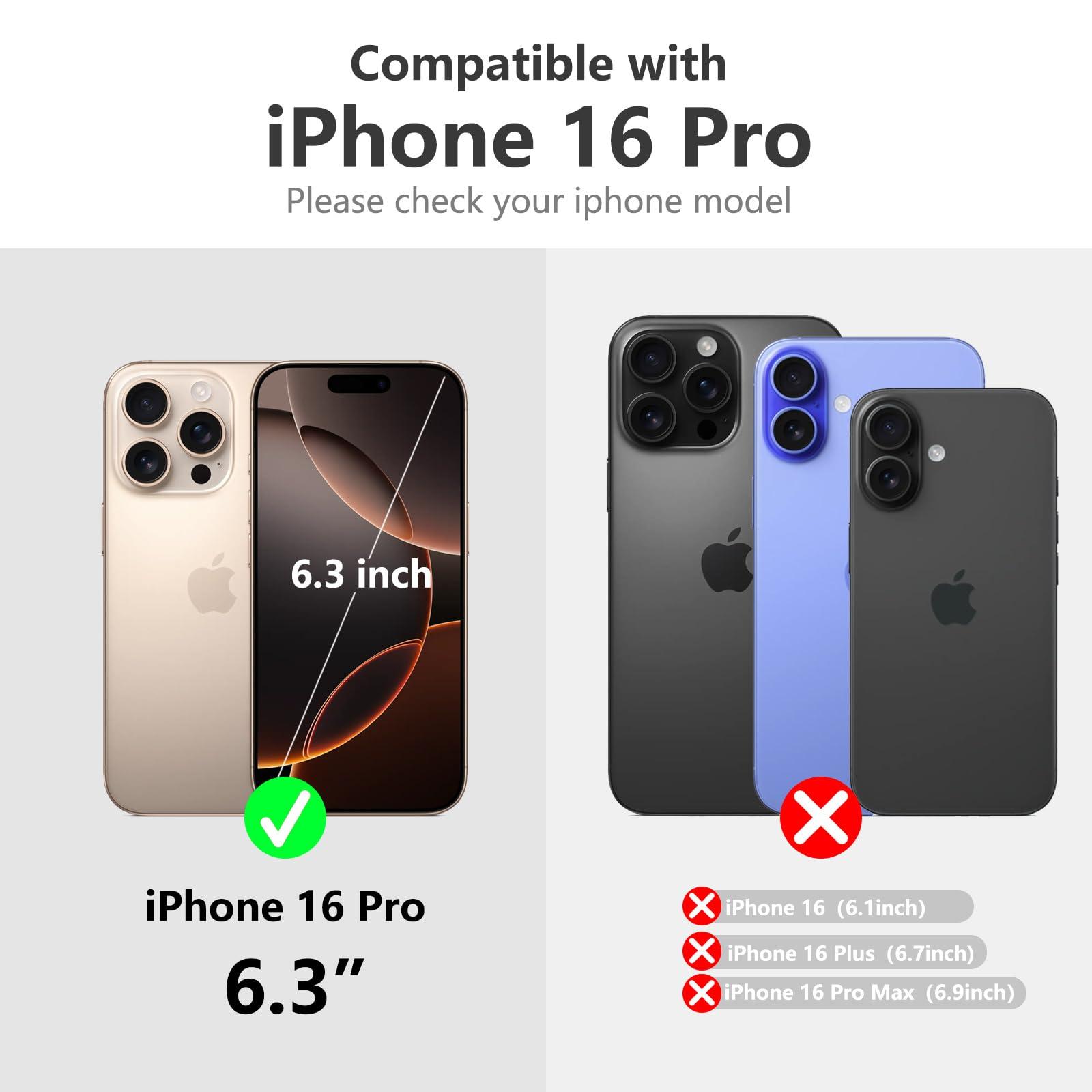 EEIFO for iPhone 16 Pro(6.3 inches) Detachable Wallet Case with Crossbody.Multi-Function 2 in 1 Magnetic Wallet Case with Card Holder.Flip Strap Zipper Phone Case with Shoulder Straps Black - Image 2