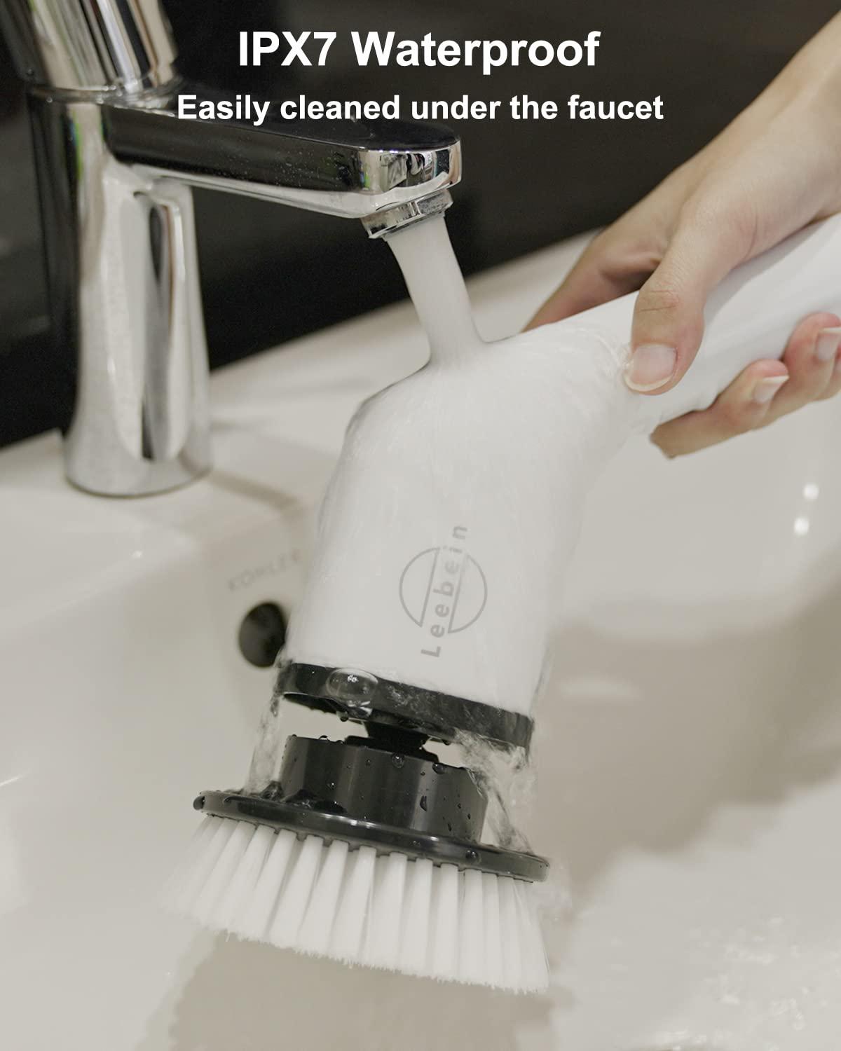 Leebein Electric Spin Scrubber, Cordless Cleaning Brush with 8 Replaceable Brush Heads, Tub and Floor Tile 360 Power Scrubber Dual Speed with Adjustable & Detachable Handle for Bathroom Kitchen Car - Image 7