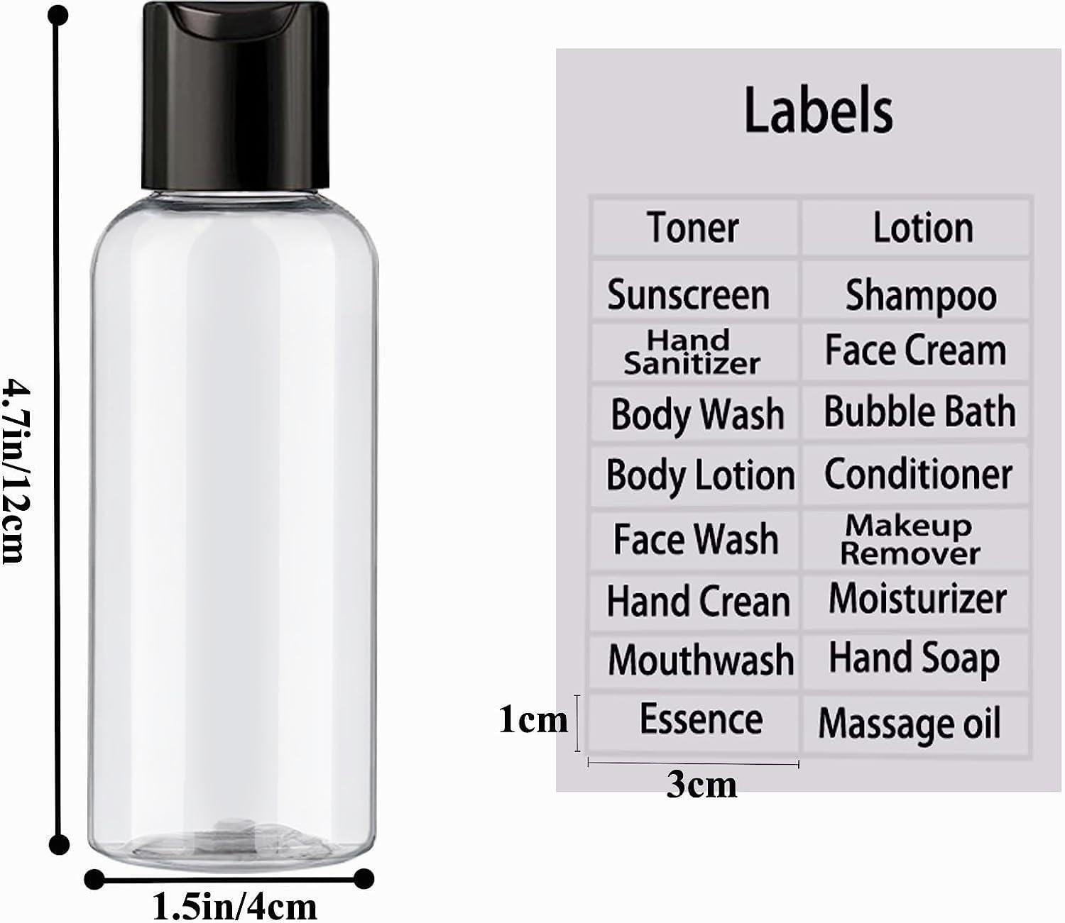 DNSEN 5 Pack 3.4 oz Travel Bottles for Toiletries TSA Approved Leakproof Plastic Empty Travel Size Bottles Containers with Labels - Image 3