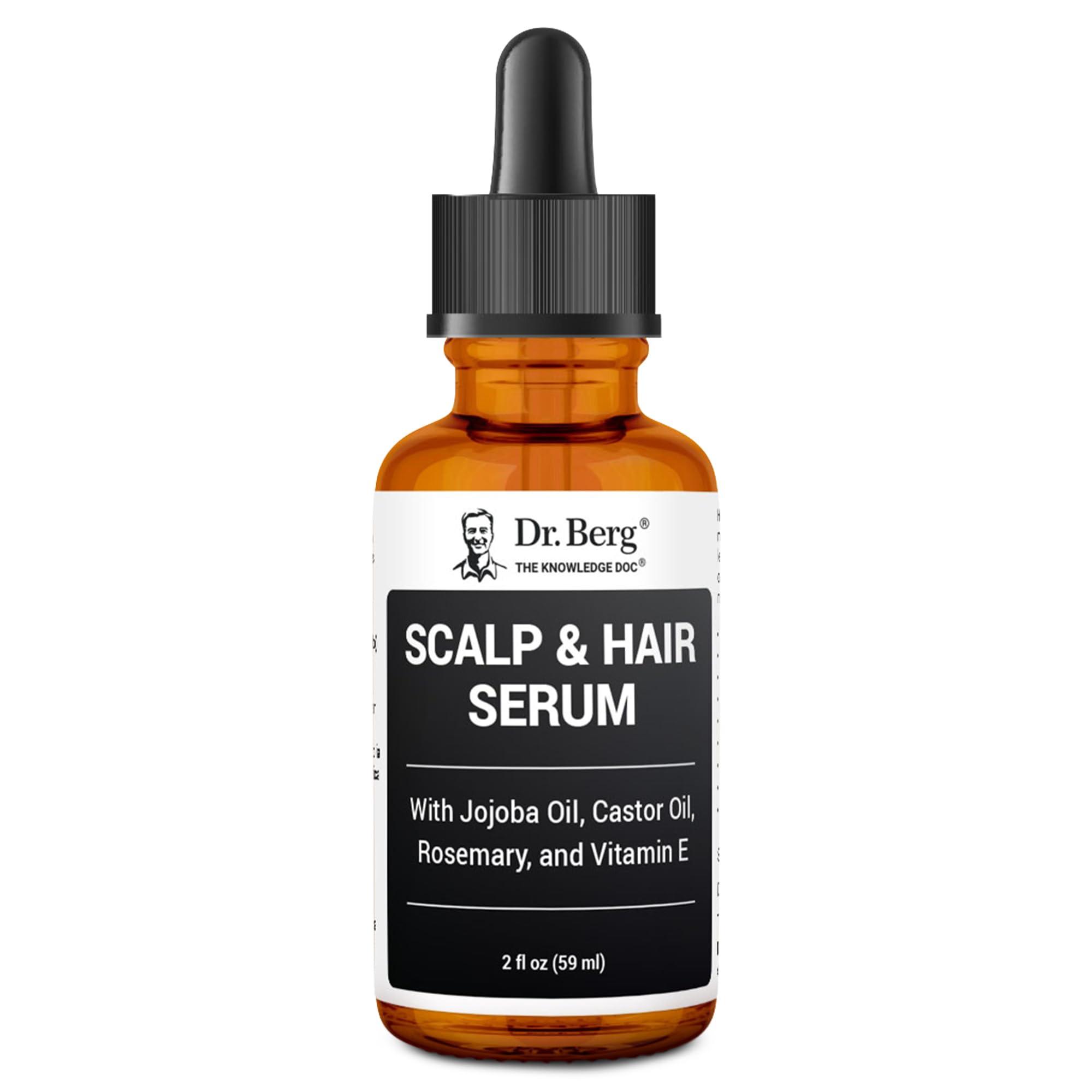Dr. Berg Scalp & Hair Serum (Improved Formula) with Vitamin D3 & E - Clinically Tested, Paraben- and Sulfate-Free Hair Oil for Women & Men - Includes Rosemary Oil, Castor Oil & Jojoba Oil - 2 Fl oz - Image 1