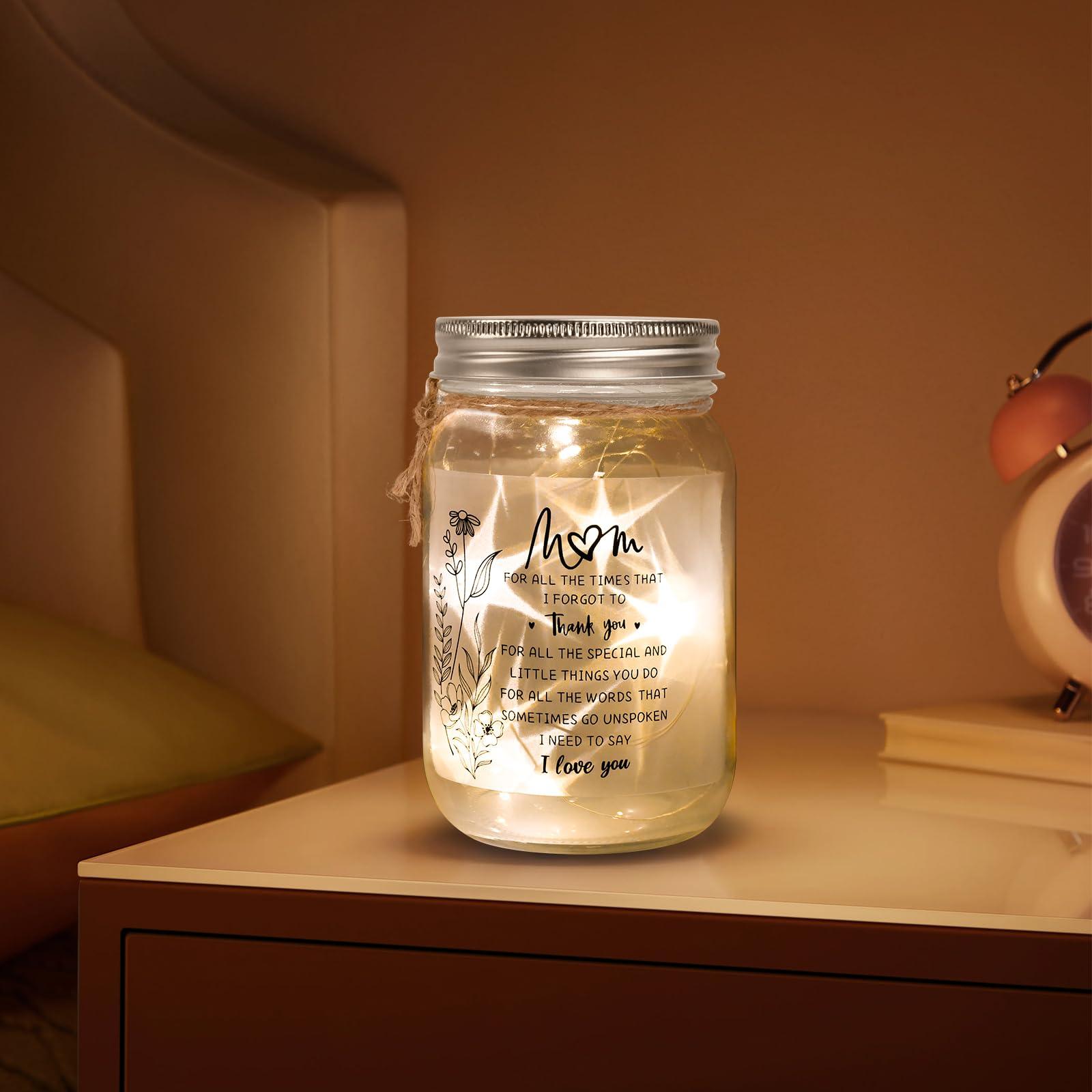 KUCHEY Birthday Gifts for Mom, Mason Jar Night Lights, Mothers Day Gifts for Mom from Daughter Son, Home Decorations Night - Image 7