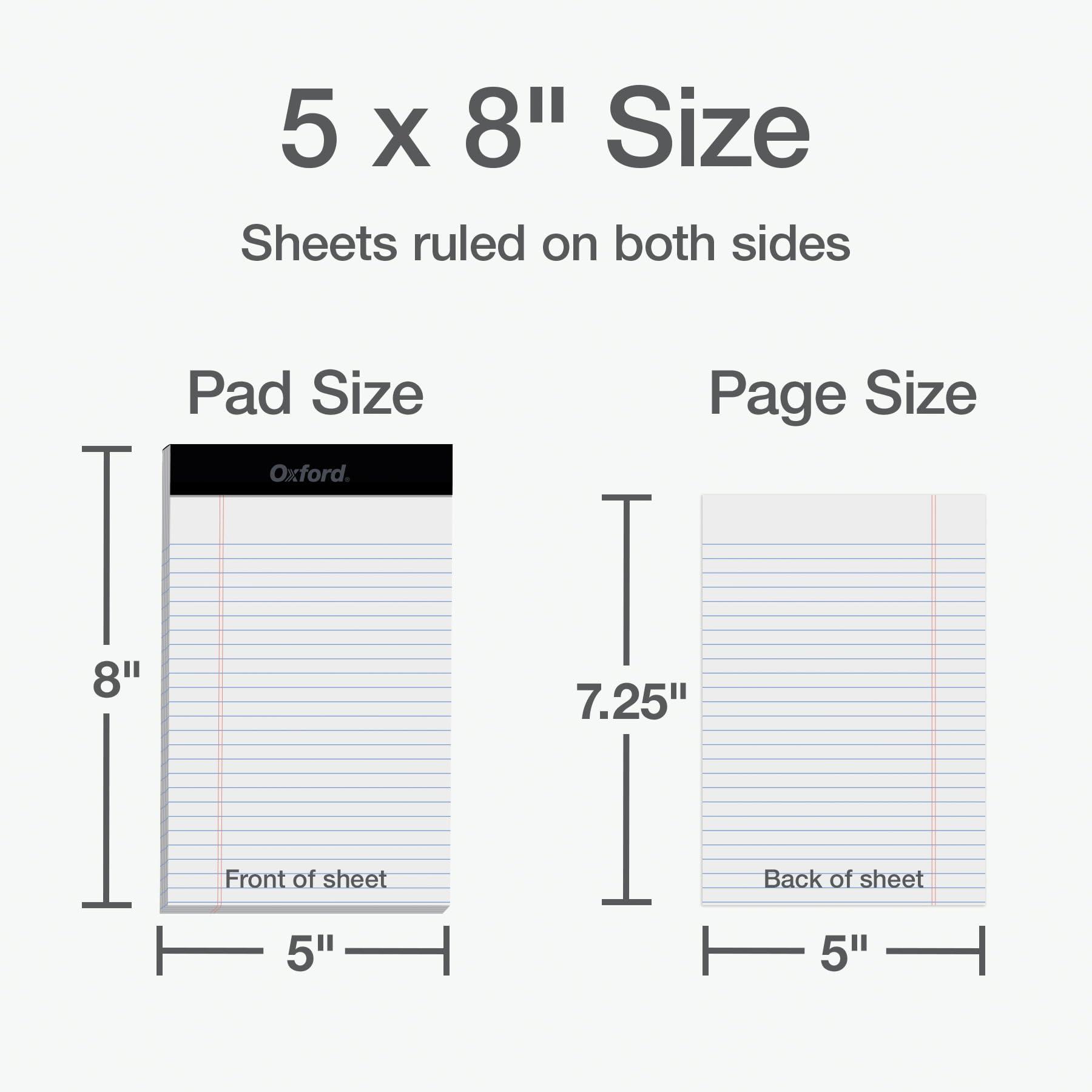 Oxford 5 x 8 Legal Pads, 12 Pack, Narrow Ruled, White Paper, 50 Sheets Per Writing Pad, Made in the USA (74019) - Image 2