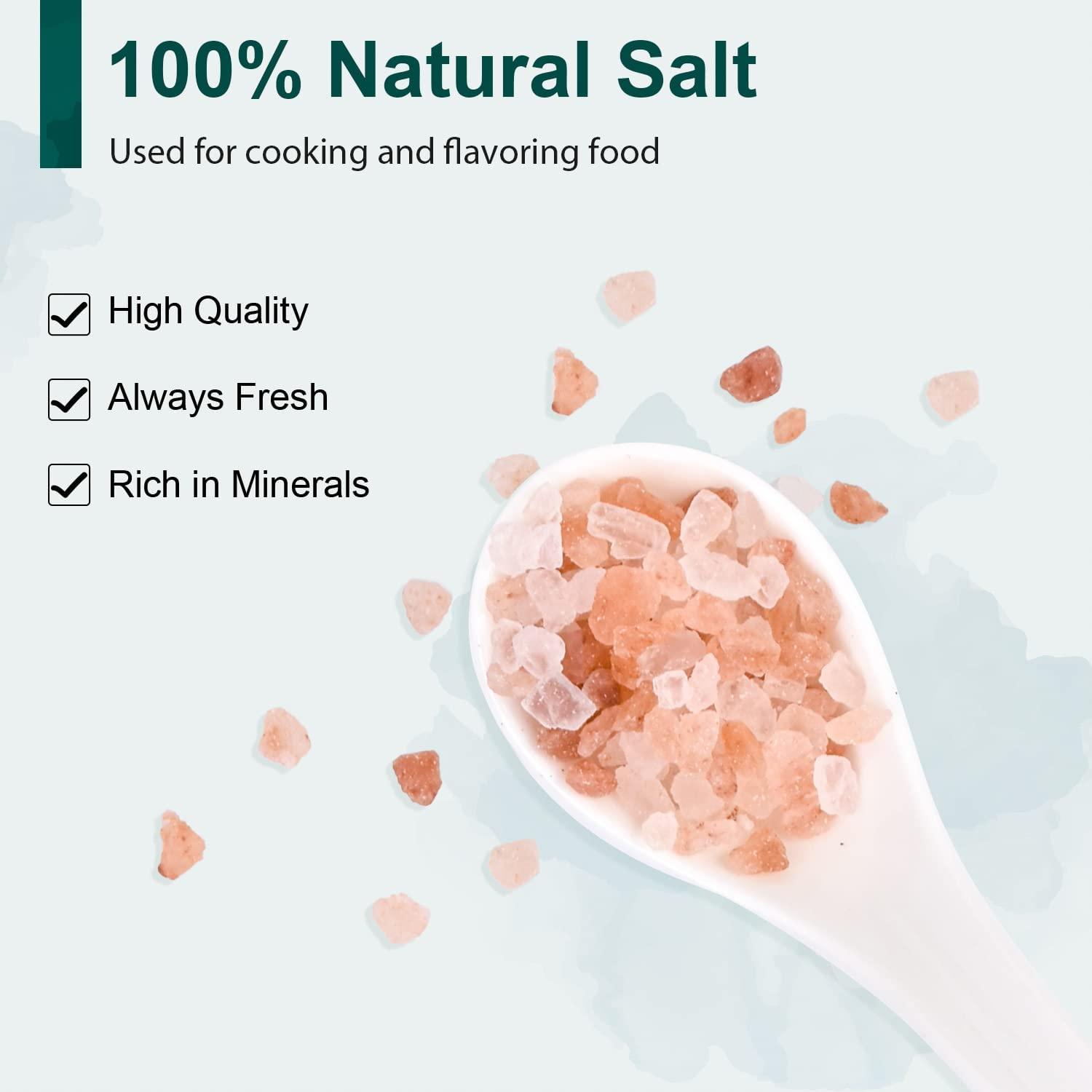 Soeos Himalayan Pink Salt 39 oz + Whole Black Peppercorns 18 oz, Coarse Grain, Kosher Salt for Grinder Refill, Salt and Pepper Grinder, Non-GMO Verified, Spice Seasoning Set for Cooking - Image 5