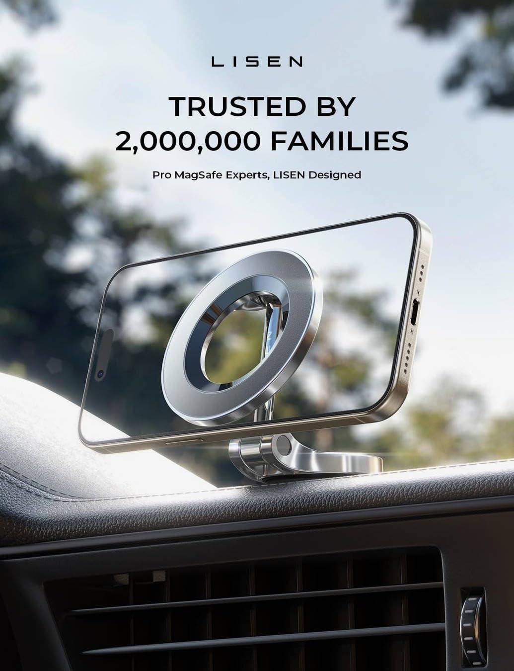 LISEN for Magsafe Car Mount, Ultra Magnetic Dashboard Phone Holder, Car Accessories for iPhone 16 Pro Max,Gifts for Men Women Him Her, Fit for iPhone16 Pro/Pro Max 15 14 13 12 - Image 2