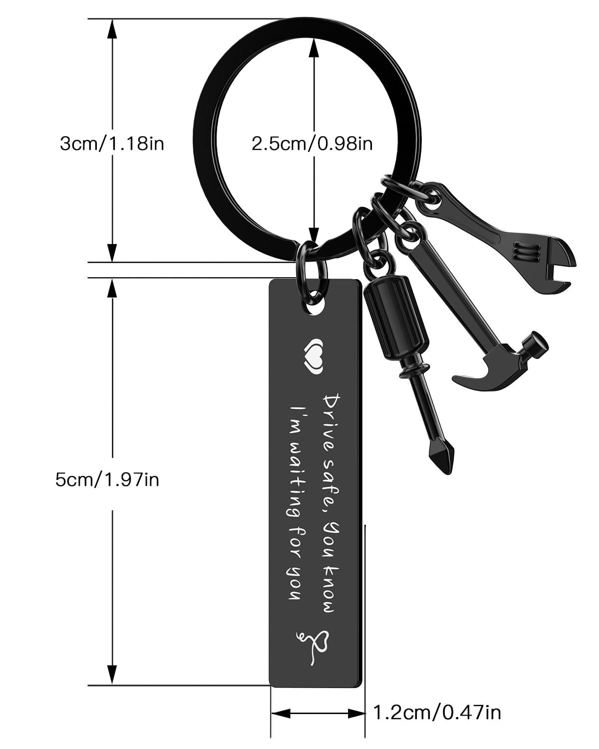 iXular Christmas Stocking Stuffers For Men, Drive Safe Keychain for Boyfriend Husband Brothers,Gifts for Men Him Dad - Image 2