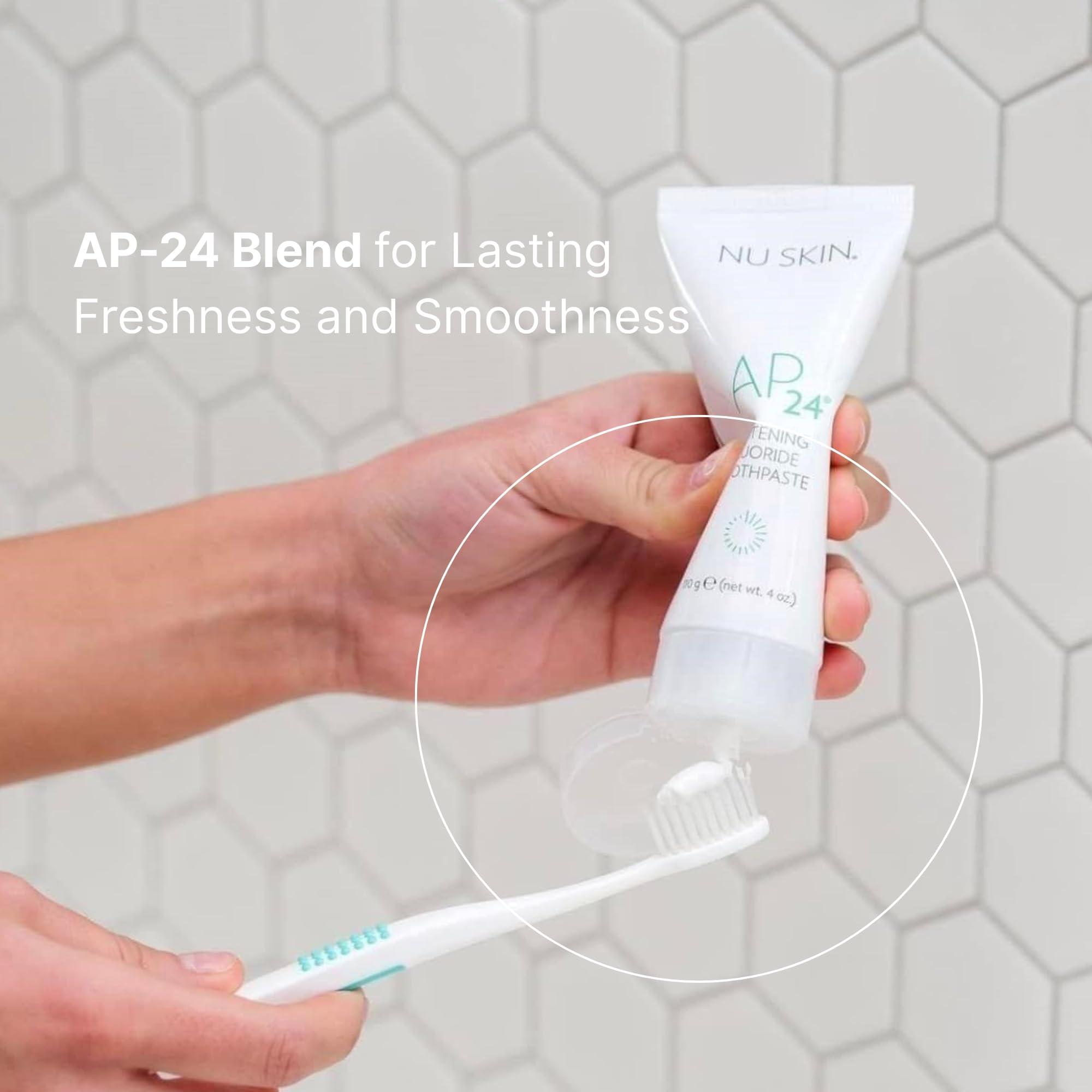 Nu Skin AP 24 Whitening Fluoride Toothpaste | AP 24 Blend | Vanilla Mint Flavor | Brightens Teeth | Removes Surface Stains | Prevents Dental Cavities & Plaque | Enamel-Safe | 4 oz | 1 Pack - Image 6