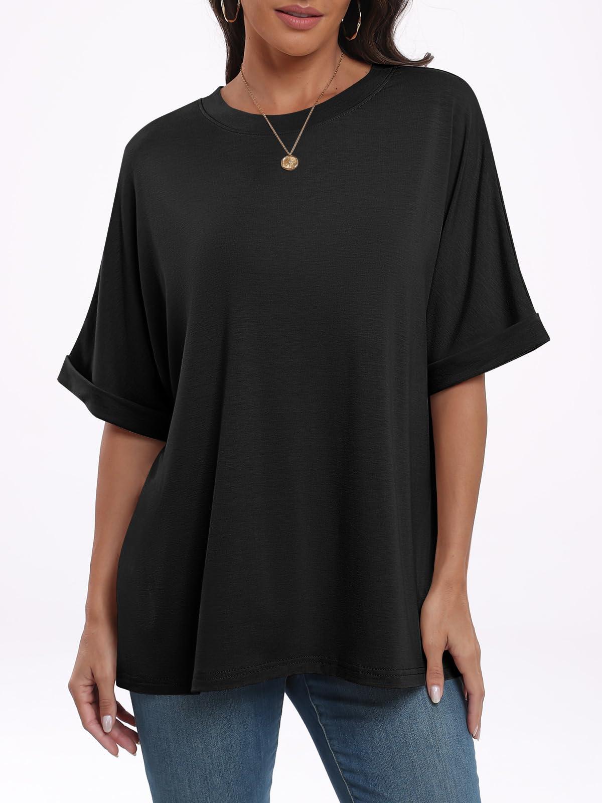 ANRABESS Womens Tops Oversized T Shirts Short Sleeve Crewneck Summer Casual Loose Basic Tee Shirt 2025 Trendy Fashion Clothes - Image 5