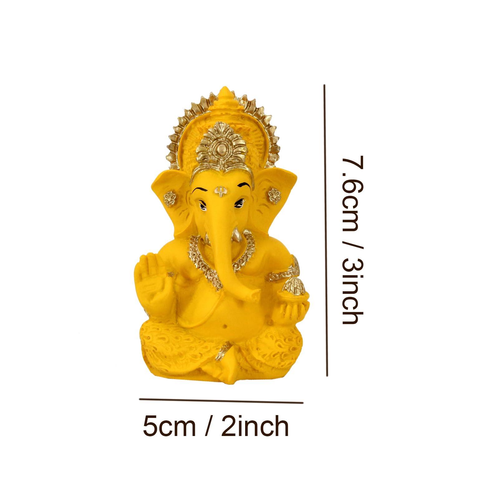 TIED RIBBONS Ganesh Statue for Car Dashboard | Resin, 3 Inch | Ganesha Statue for Home, Office, Desk, Pooja | Baby Ganesha Statues | Indian Decorations for Pooja Mandir Temple | Indian Return Gifts - Image 3