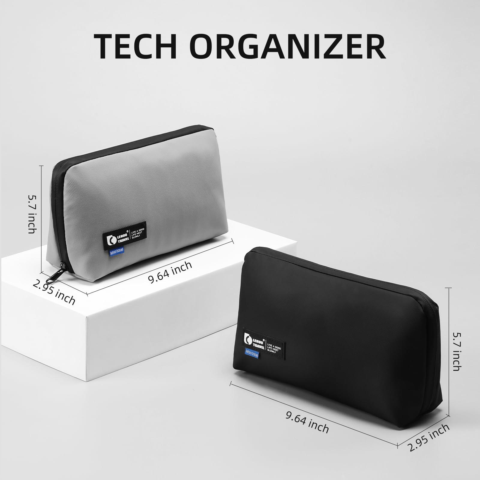 RIGHT AWAY Travel Tech Pouch，Waterproof Cord Case，Electronics Organizer Travel Case，Cable Organizer Storage Bag For Phone, Charger, Accessories(BLACK) - Image 2