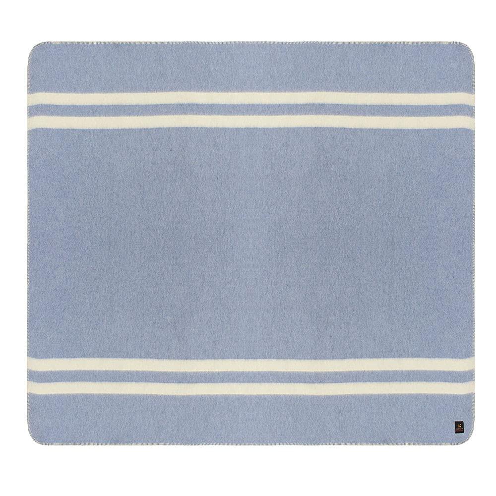 Thick Alpaca Wool Blanket Heavyweight Camping Outdoors Indoors Soft Peru King Size Stripes Design (Soft Blue - Ivory Stripes, King Size) - Image 4