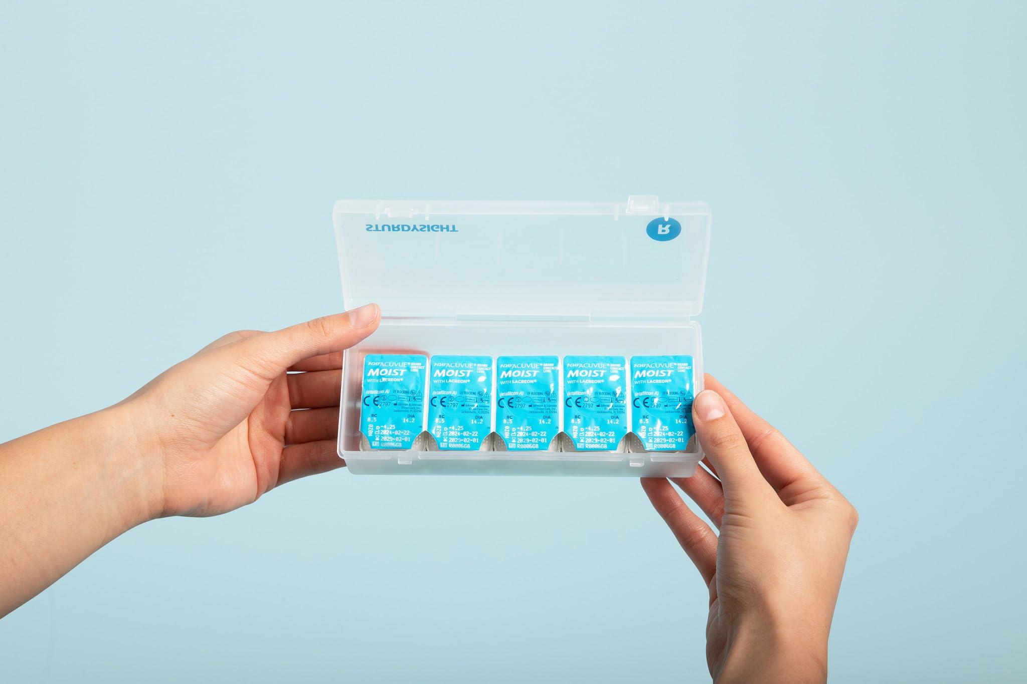 2 Pack Colored Contact Lens Monthly Organizer Case, Each Hold 30-40 PCS, Total Hold 60-80 PCS, Portable Storage Box for Disposable Daily Contact Lenses, Storage Box for All Brand Cosmetic Contact Lens - Image 5