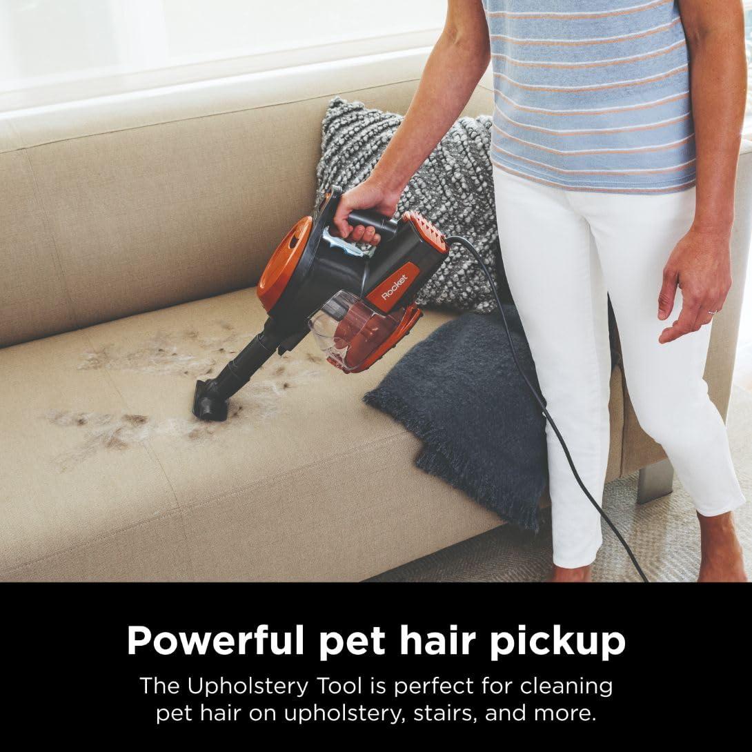 Shark Rocket Ultra-Light Corded Bagless Vacuum for Carpet and Hard Floor Cleaning with Swivel Steering (HV301), Gray/Orange - Image 5