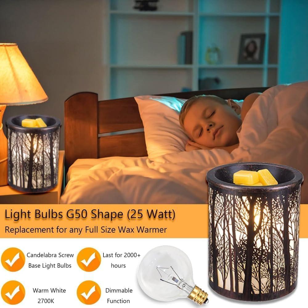 SerBion 25 Watt Wax Warmer Bulbs, Light Bulbs for Full Size Scentsy Warmer, 6 Packs E12 Base Type G Bulb, Dimmable, Warm White, 120V G16 1/2 Bulbs for Candle Lamp - Image 9