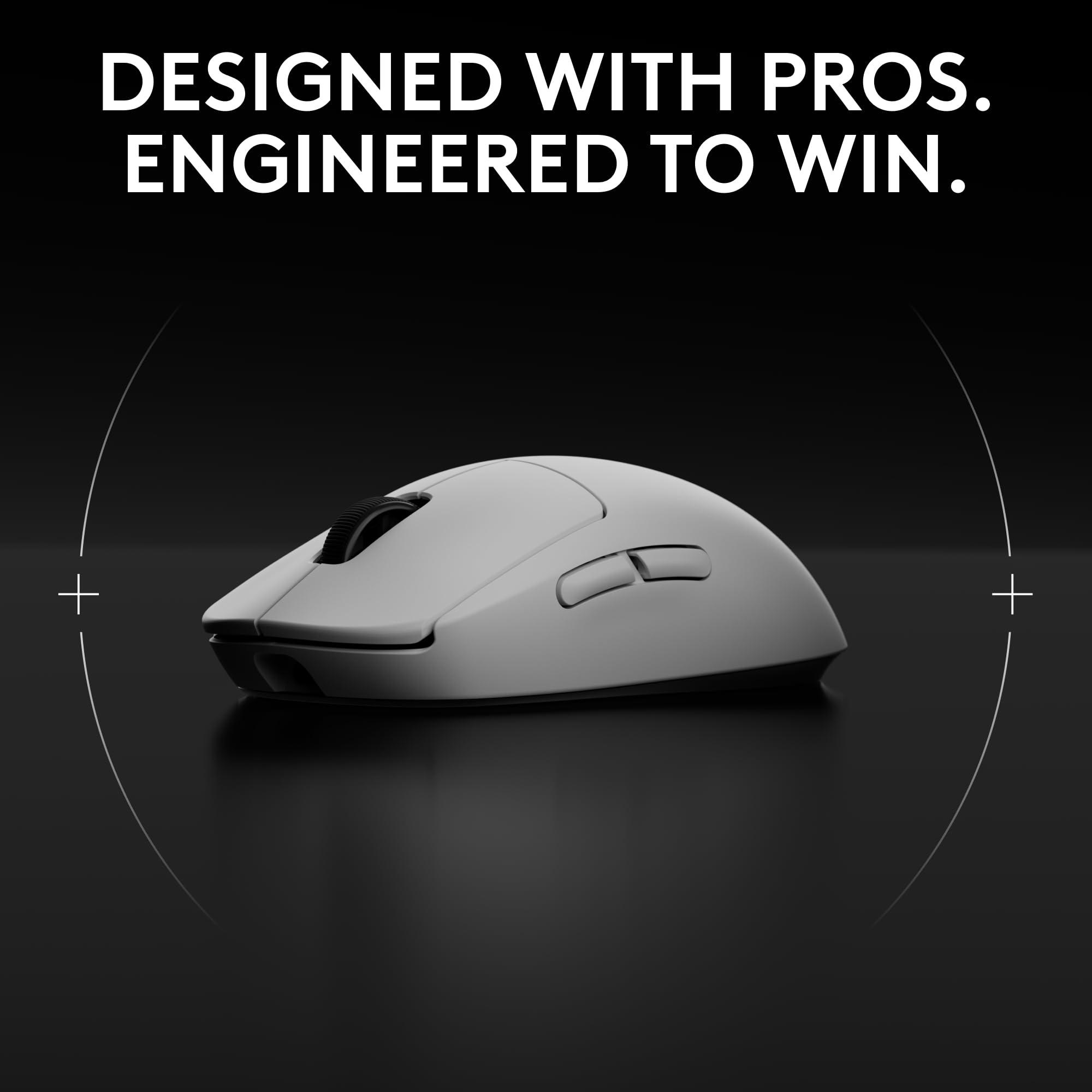 Logitech G PRO 2 Lightspeed Wireless Gaming Mouse, Right- or Left-Handed Mouse with up to 4 Customizable and Switchable Magnetic Side Buttons, 44K DPI Sensor, USB-C Charging, for PC/Mac - White - Image 2