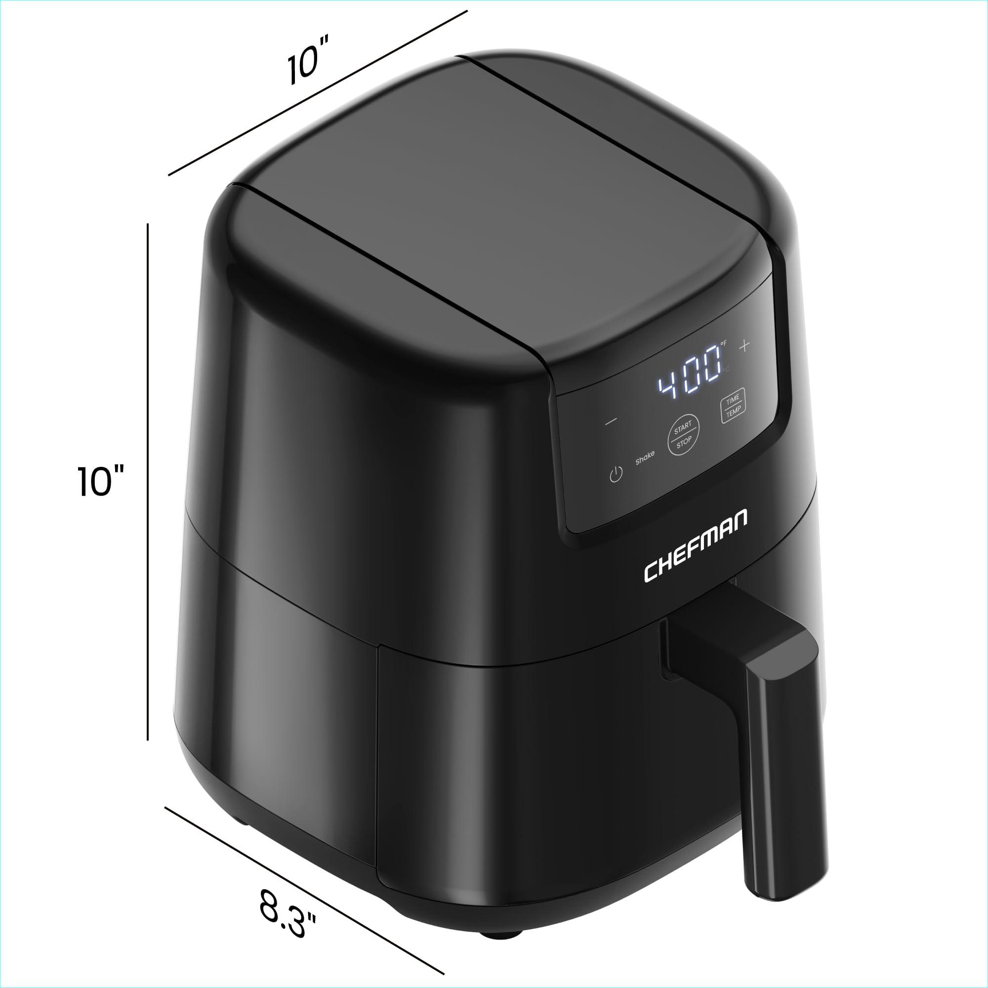 CHEFMAN 2 Qt Mini Air Fryer – Digital Space-Saving Compact Air Fryer with Nonstick and Dishwasher Safe Basket, Quick & Easy Meals in Minutes, Features Digital Timer and Shake Reminder – Black - Image 2