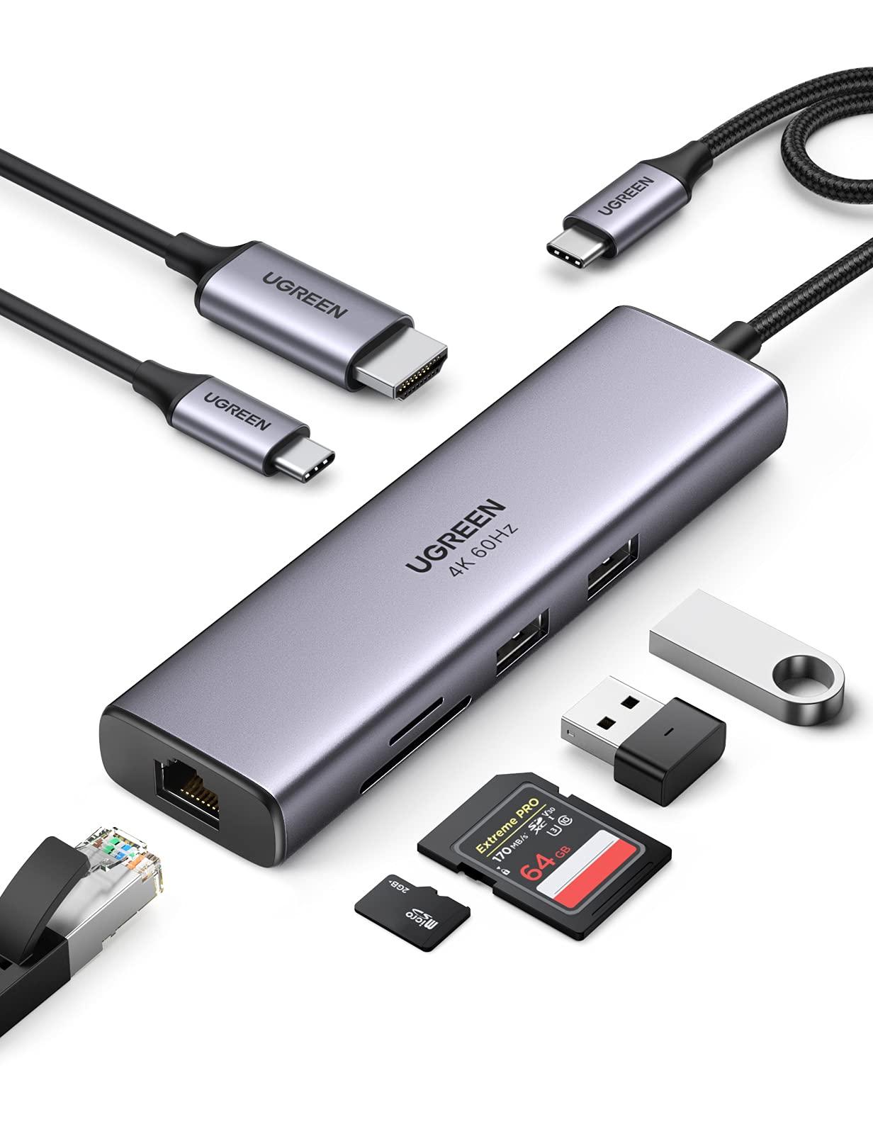 UGREEN Revodok 7 in 1 USB C Hub Gigabit Ethernet Adapter 4K@60Hz HDMI, 100W PD Charging, USB A Data Ports, SD/TF Card Reader Compatible with Mac M1, M2, M3, iPad, iPhone 15 Pro/Pro Max, Steam Deck - Image 9