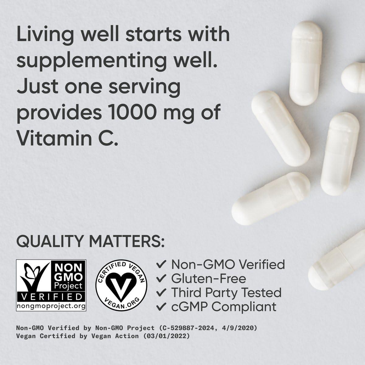 Sports Research Vitamin C 1000mg - Non-GMO Project Verified Ascorbic Acid Vitamin C Supplement for Immune Support & Antioxidant Protection | Vegan Friendly, 8 Month Supply (240 Count) - Image 4