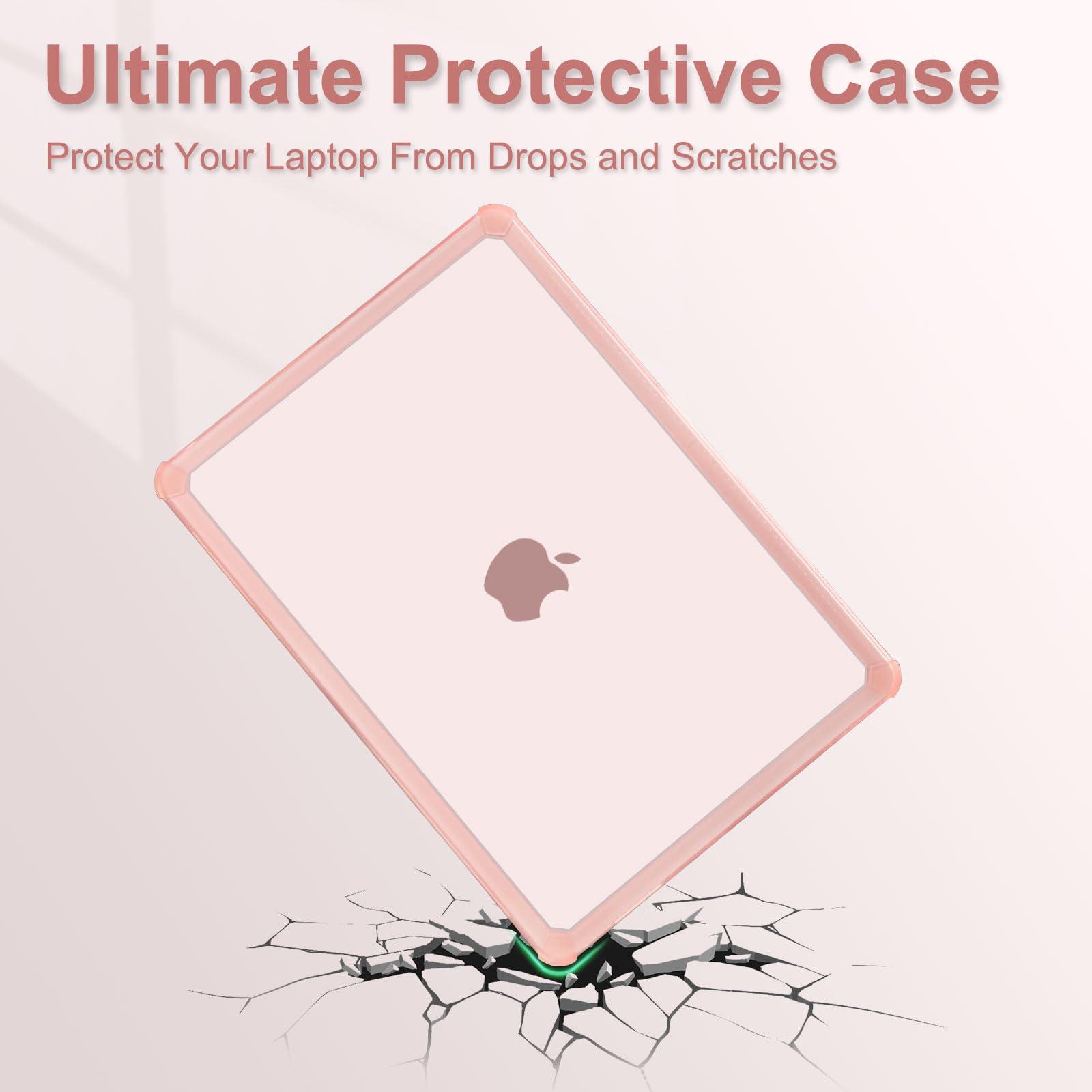 MOSISO Compatible with MacBook Air 13 inch Case 2025 2024 2023 2022 M4 A3240 M3 A3113 M2 A2681,Anti-Cracking Heavy Duty TPU Bumper Hard Case&Keyboard Skin&ScreenFilm for MacBook Air 13.6, Pink - Image 3