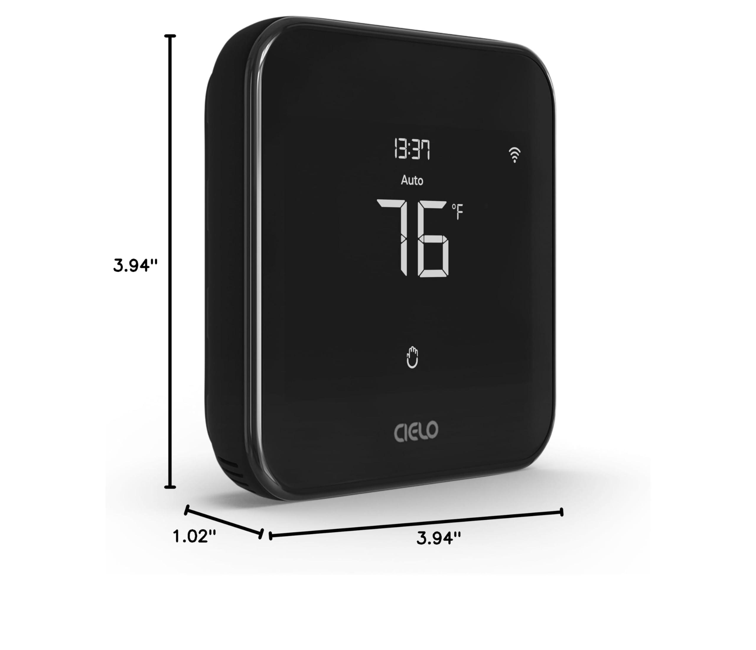 Cielo Smart Thermostat Eco | Energy Star Certified Thermostat | Supports Conventional Systems up to (2H/2C) & Heat Pumps (4H/2C) | Free C-Wire Adapter in Box | NOT for Mini Split Systems | (Black) - Image 2