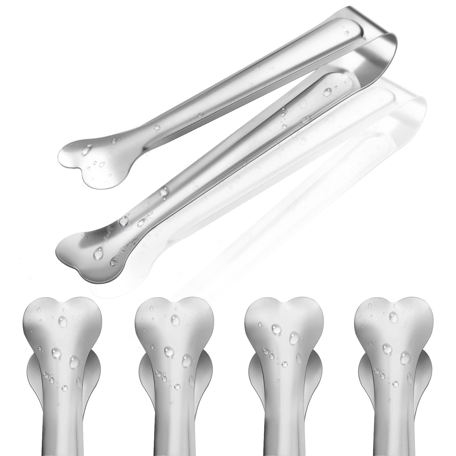 Dmoera 18 Pack Premium Small Serving Tongs, Mini Stainless Steel Appetizer Tongs 4.33Inch Silver - Image 4