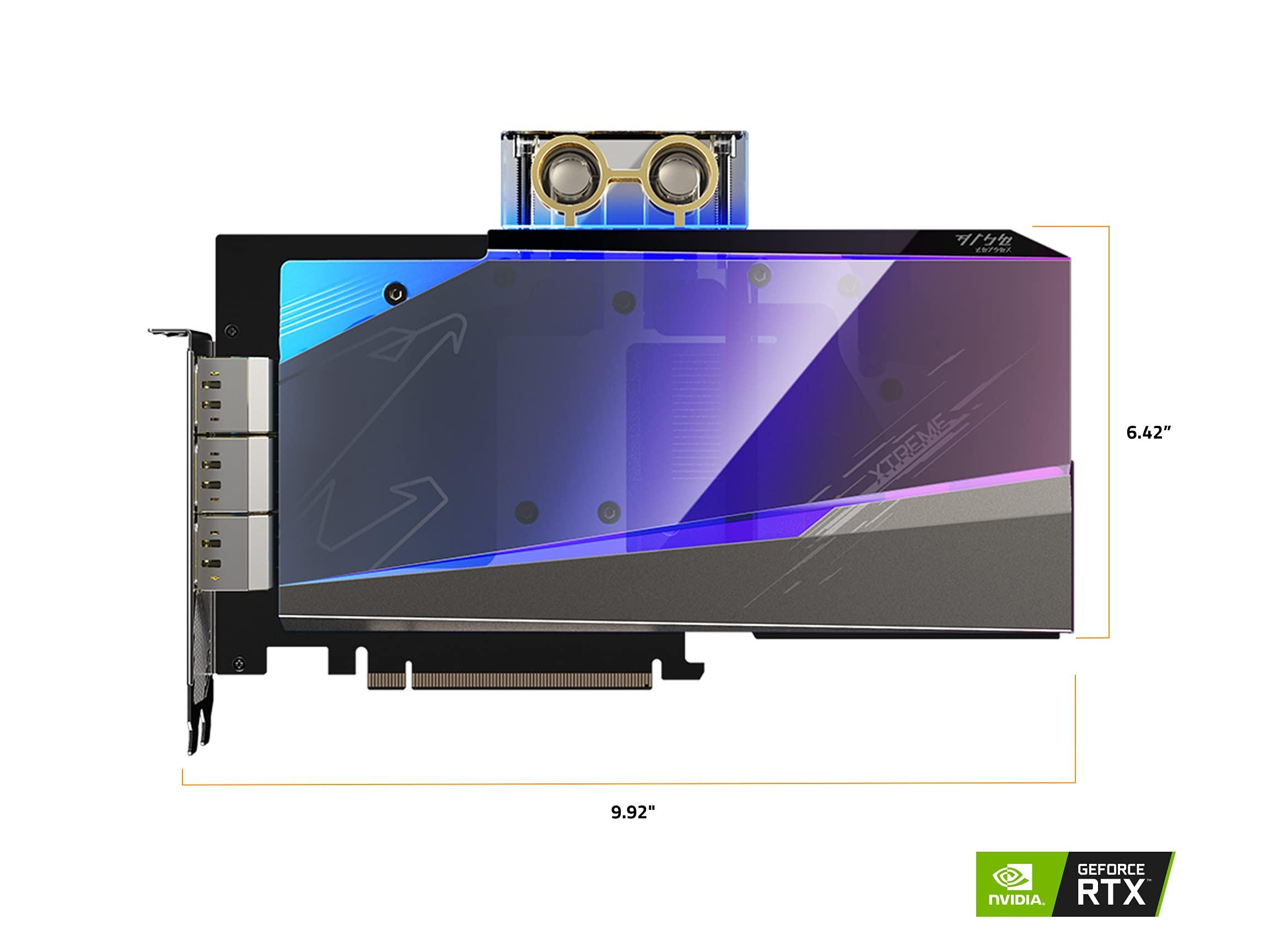 GIGABYTE AORUS GeForce RTX 3080 Xtreme WATERFORCE WB 10G (REV 2.0) Graphics Card, Water Block Cooling System, LHR, 10GB 320-bit GDDR6X, GV-N3080AORUSX WB-10GD REV2.0 Video Card - Image 10
