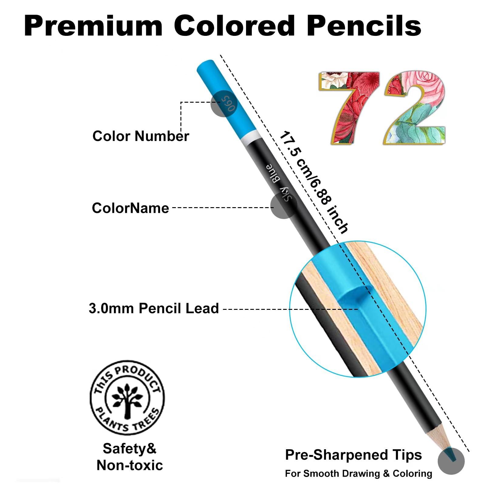 Yagol Colored Pencils for Adult Coloring Books, 72 Colored Professional Drawing Pencils, Coloring Pencils for Adults Beginners Teen & Pro. - Image 3
