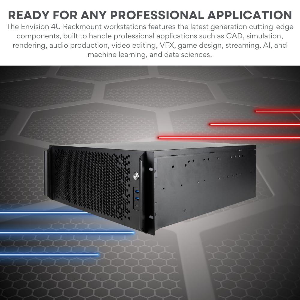Quiet Rackmount Computer (3.2-5.1GHz Intel Core i9-14900KF CPU, RTX 5090, 192GB DDR5 RAM, 4TB SSD + 3TB HDD, W11Pro) - 4U Rack Mount Server or Workstation Desktop PC for Home, Business and Gaming - Image 5