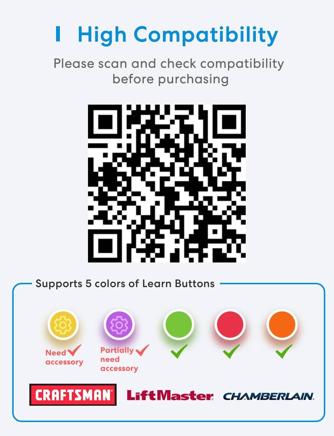 meross Smart Garage Door Opener Remote, Compatible with Apple HomeKit, Amazon Alexa, Google Assistant, SmartThings, Multiple Notification Modes, No Hub Needed - Image 6